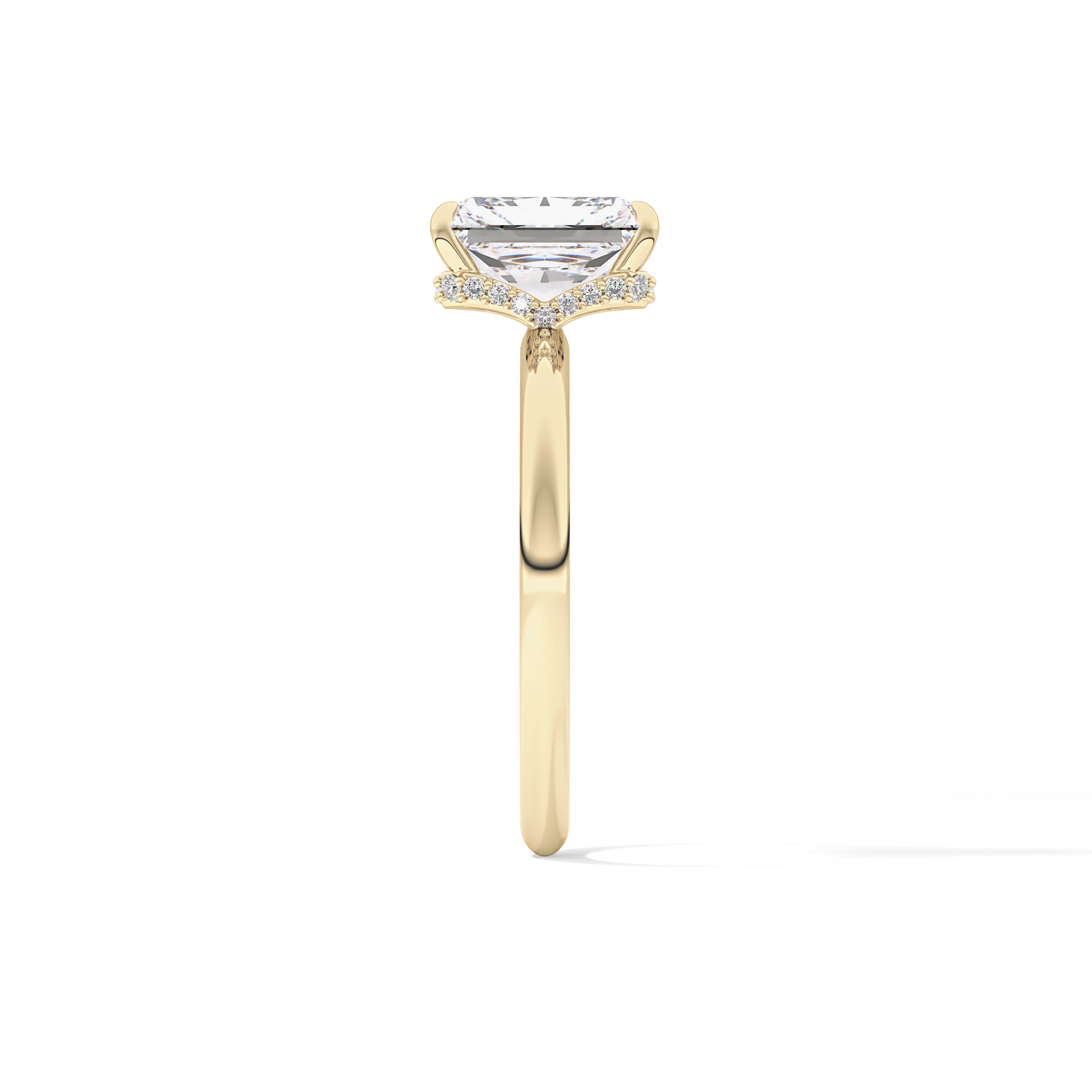 Radiant Hidden Halo Lab Grown Diamond Engagement Ring