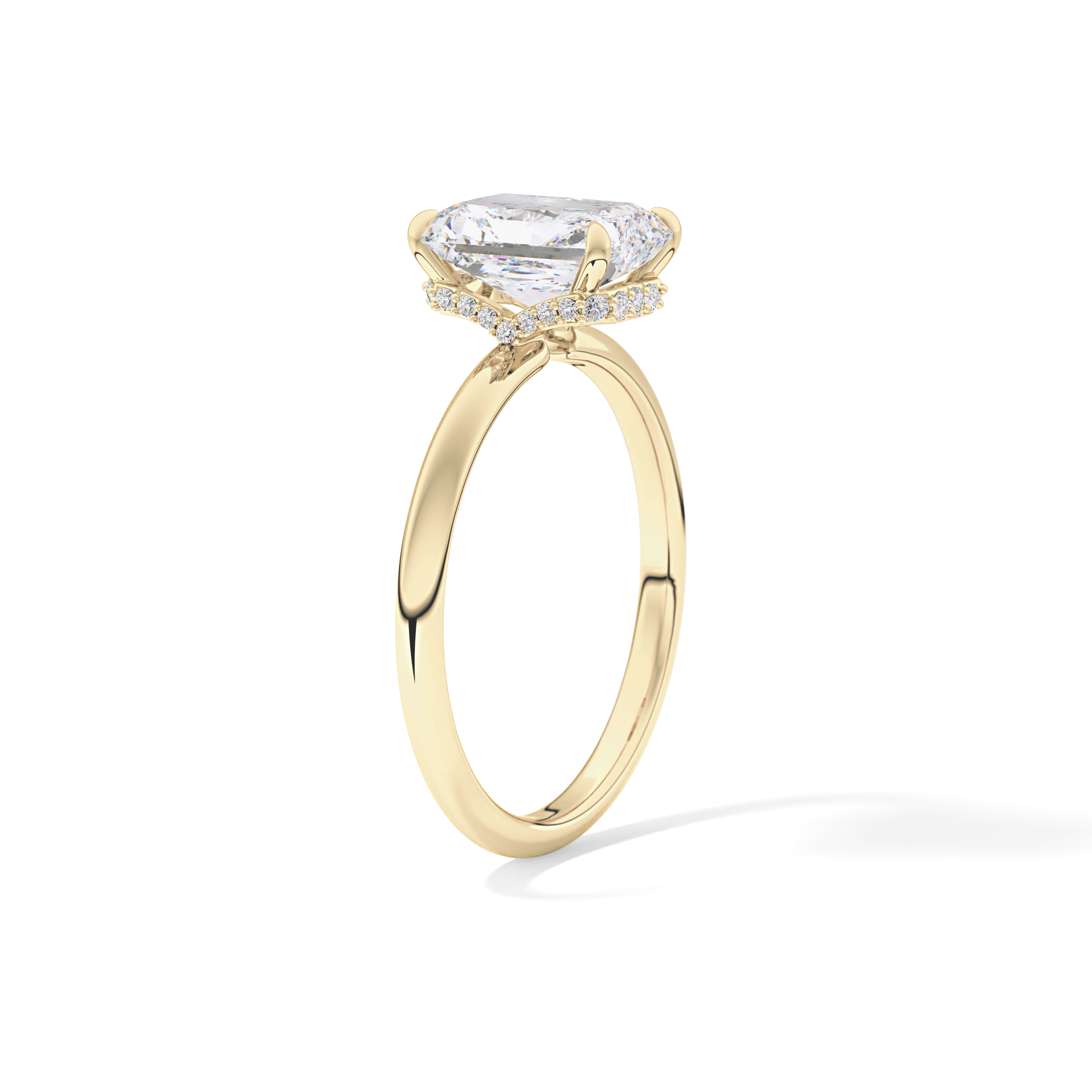 Radiant Hidden Halo Lab Grown Diamond Engagement Ring