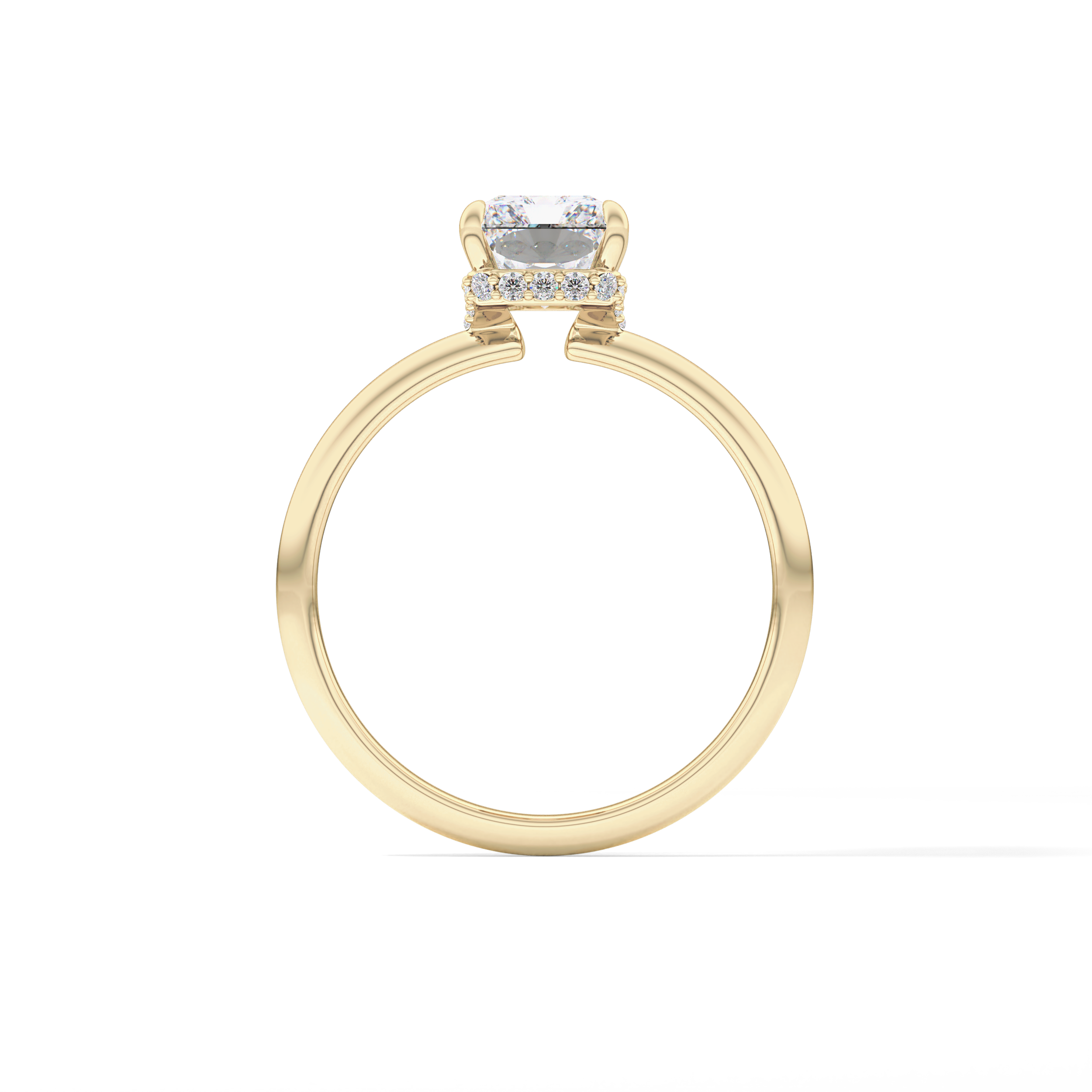Radiant Hidden Halo Lab Grown Diamond Engagement Ring