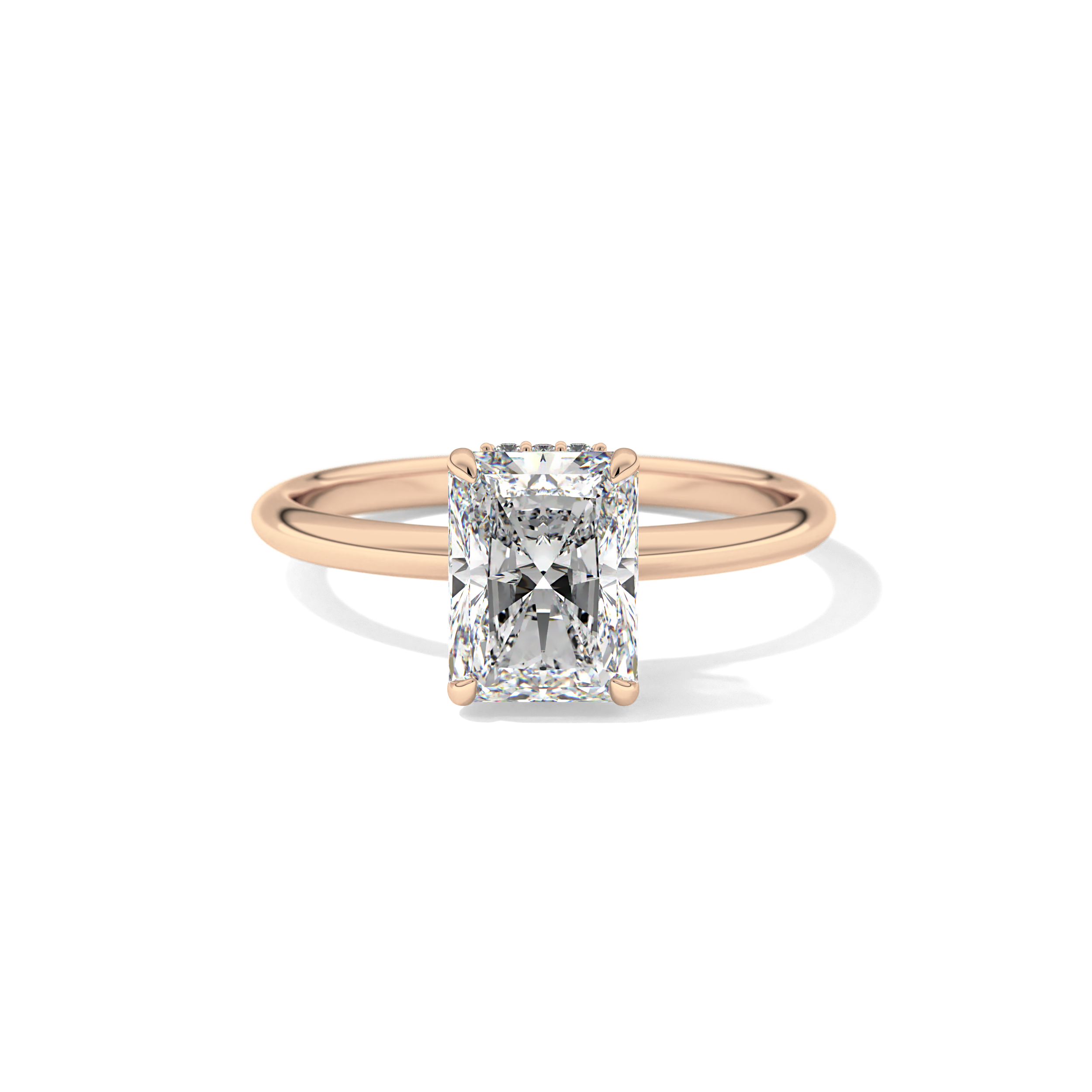 Radiant Hidden Halo Lab Grown Diamond Engagement Ring