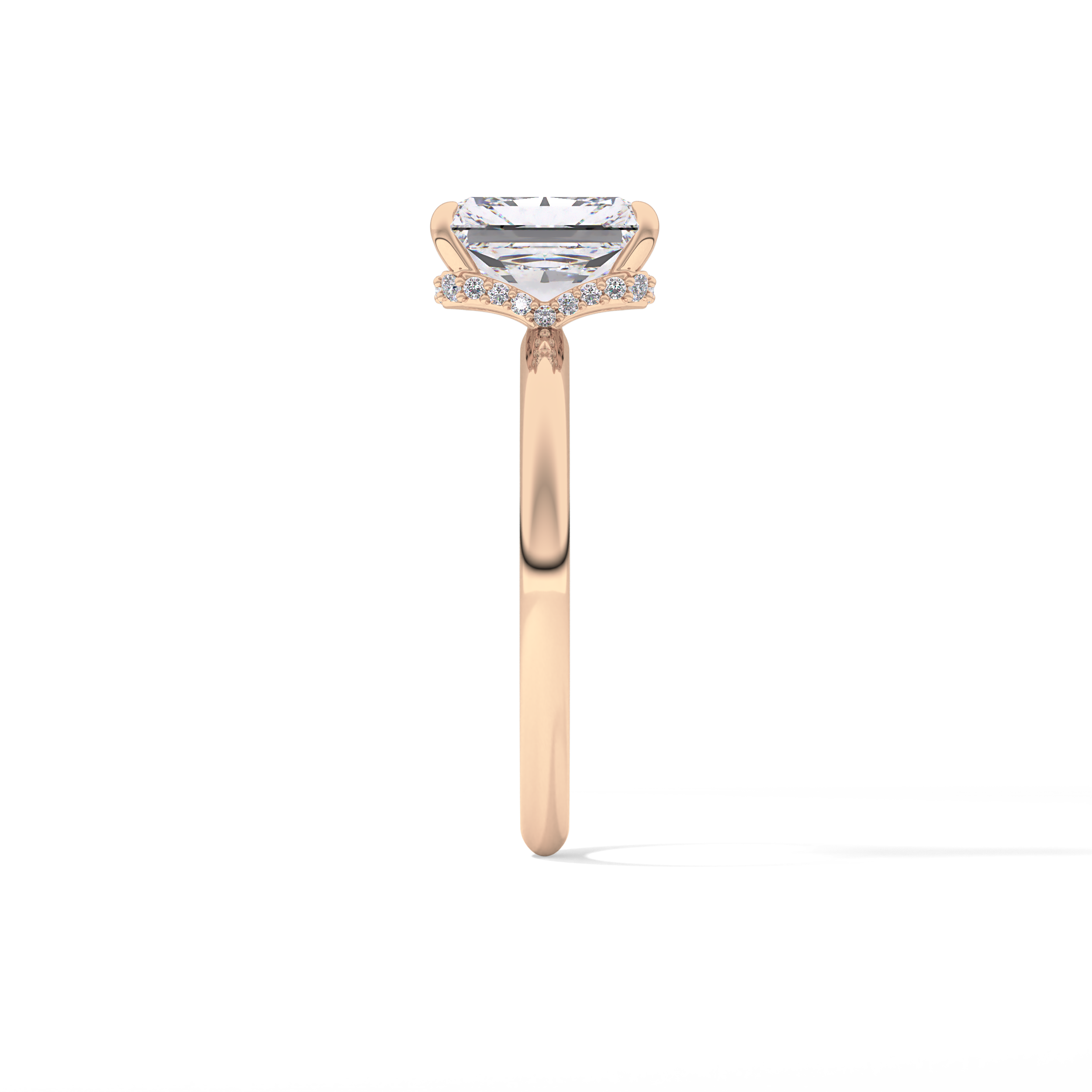 Radiant Hidden Halo Lab Grown Diamond Engagement Ring