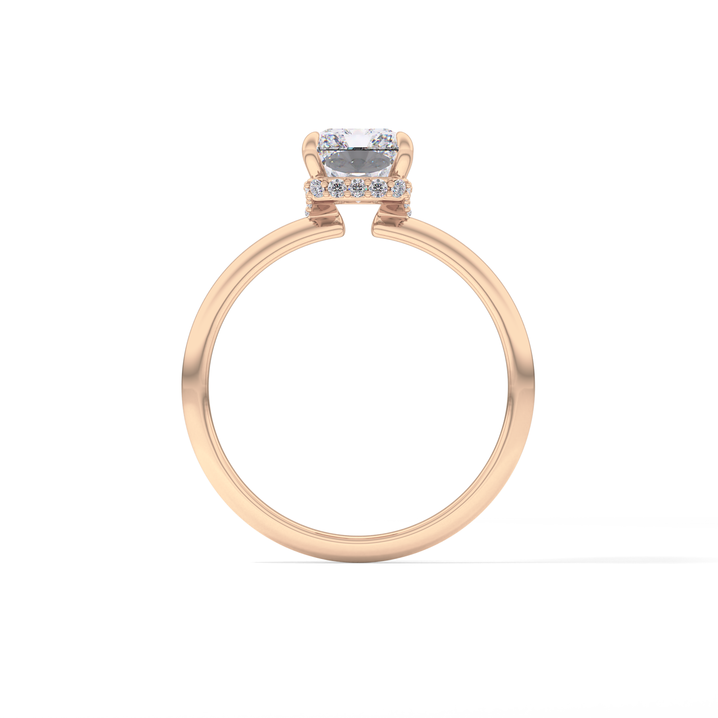 Radiant Hidden Halo Lab Grown Diamond Engagement Ring