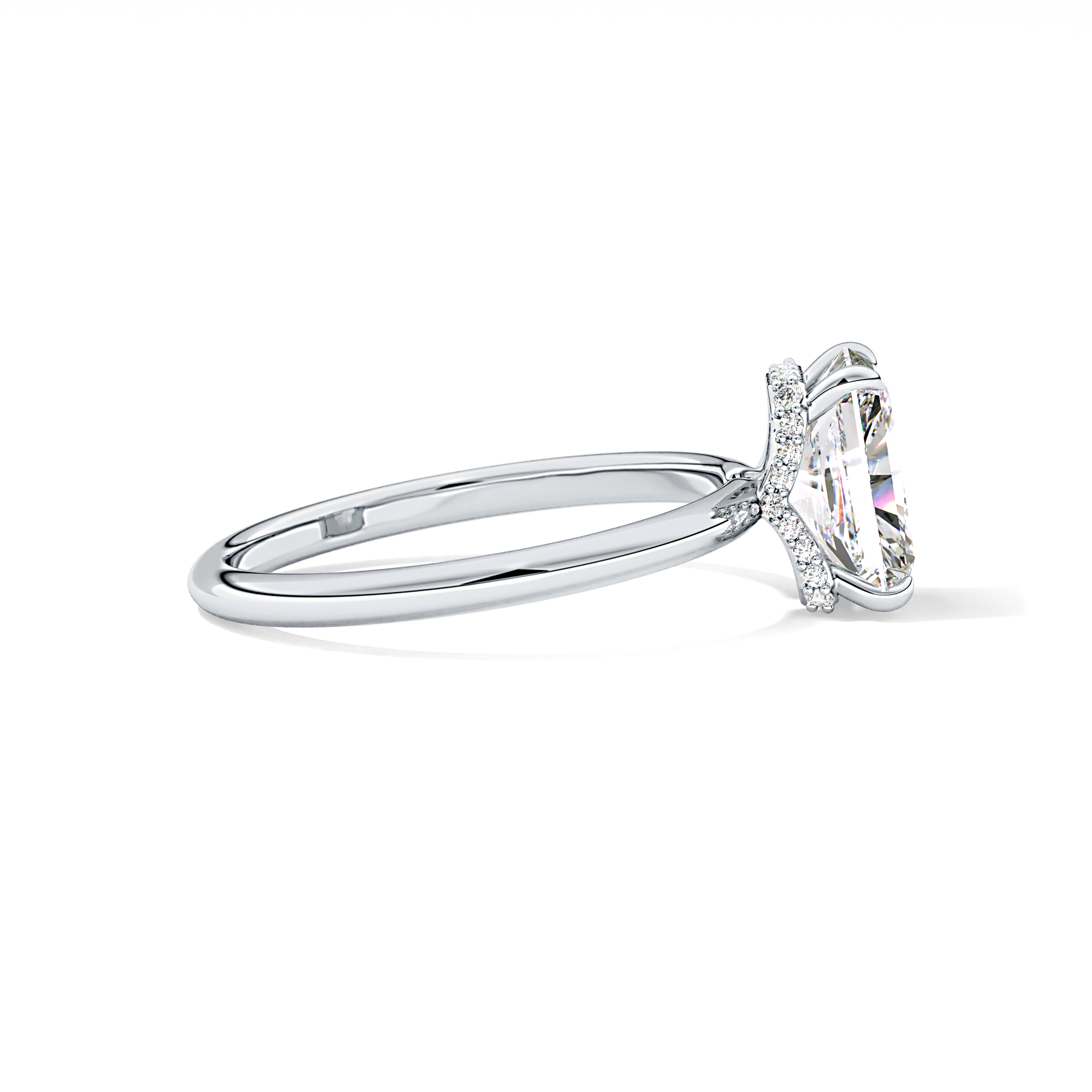 Radiant Hidden Halo Lab Grown Diamond Engagement Ring