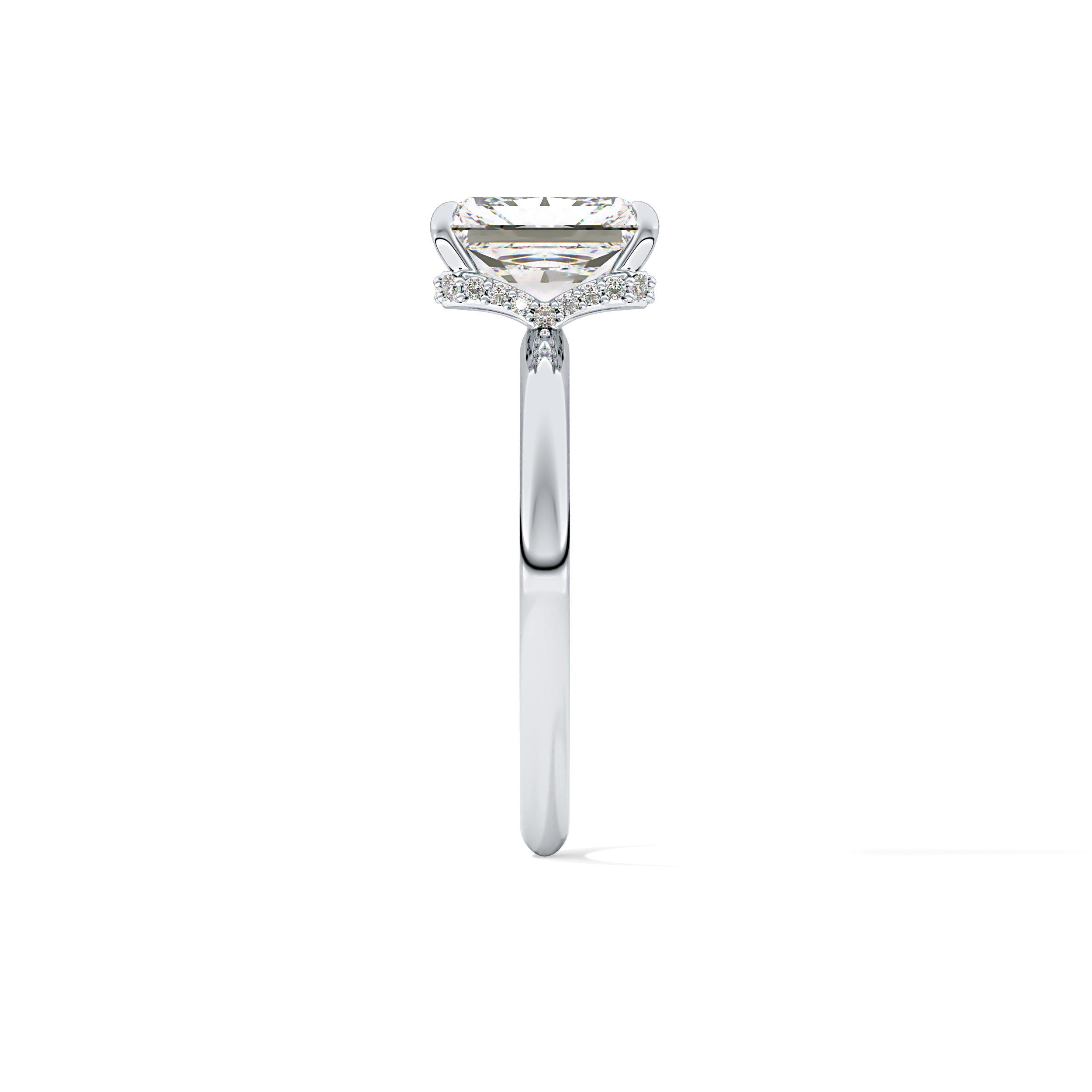 Radiant Hidden Halo Lab Grown Diamond Engagement Ring