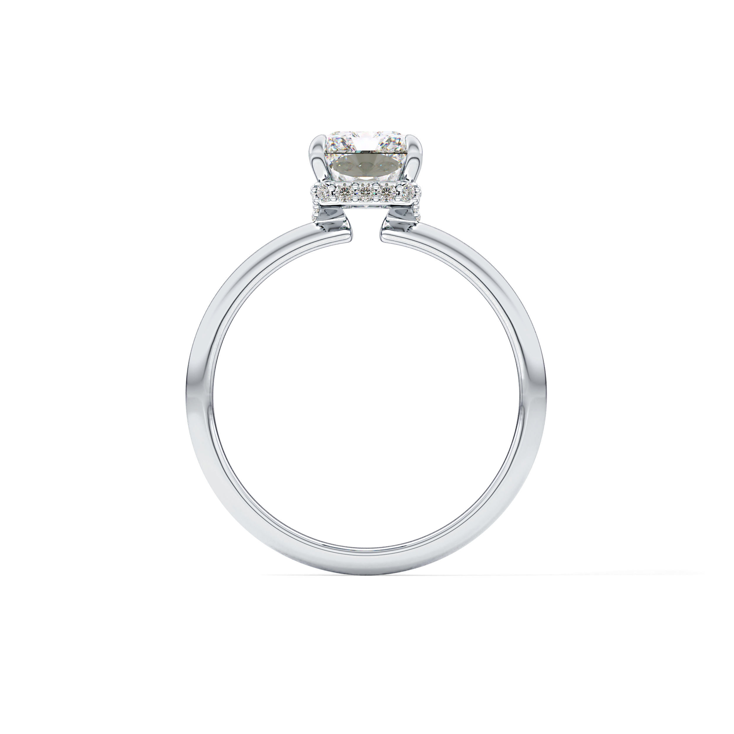 Radiant Hidden Halo Lab Grown Diamond Engagement Ring