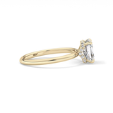 Asscher Hidden Halo Lab Grown Diamond Engagement Ring