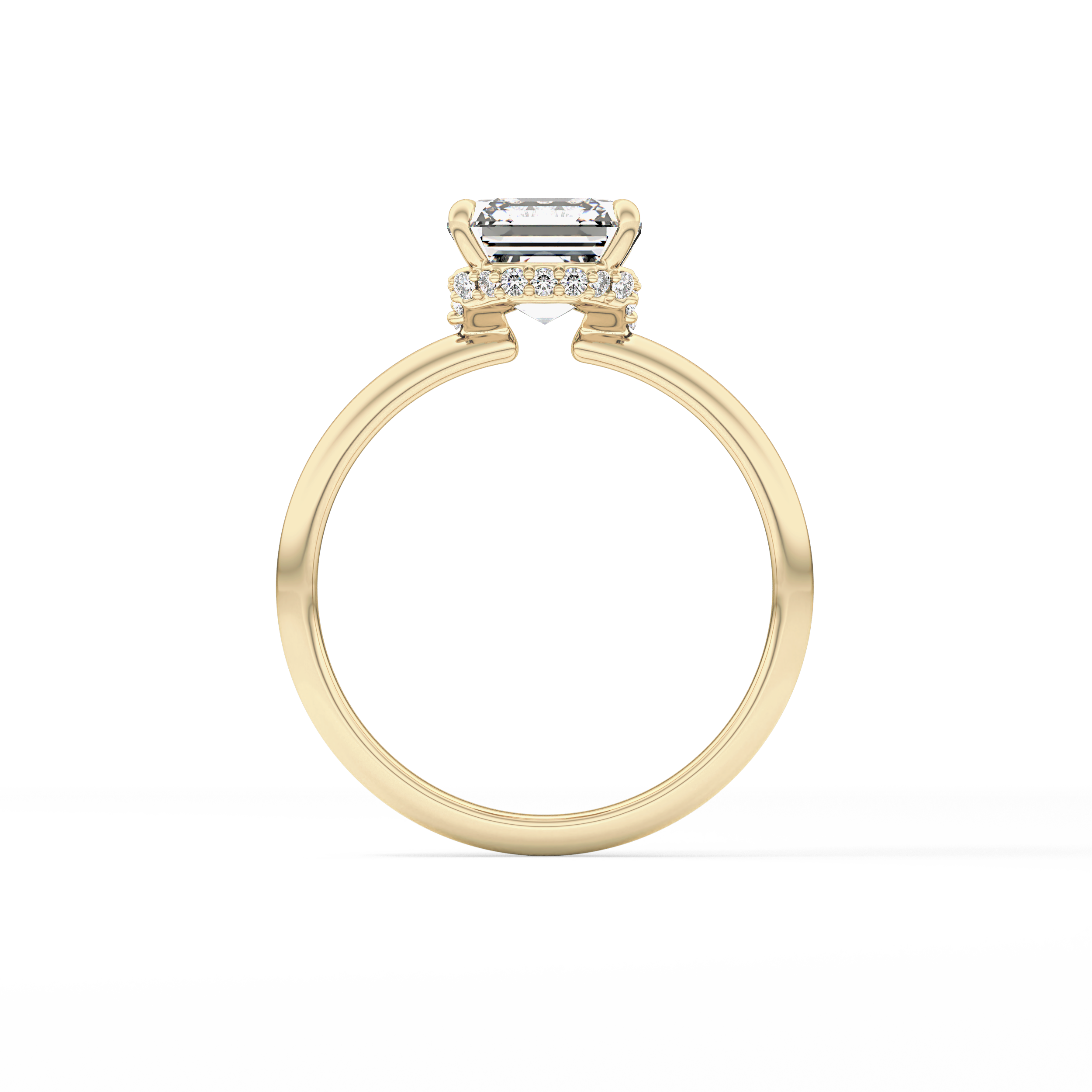 Asscher Hidden Halo Lab Grown Diamond Engagement Ring