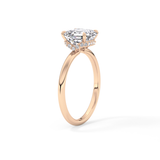 Asscher Hidden Halo Lab Grown Diamond Engagement Ring