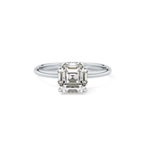 Asscher Hidden Halo Lab Grown Diamond Engagement Ring