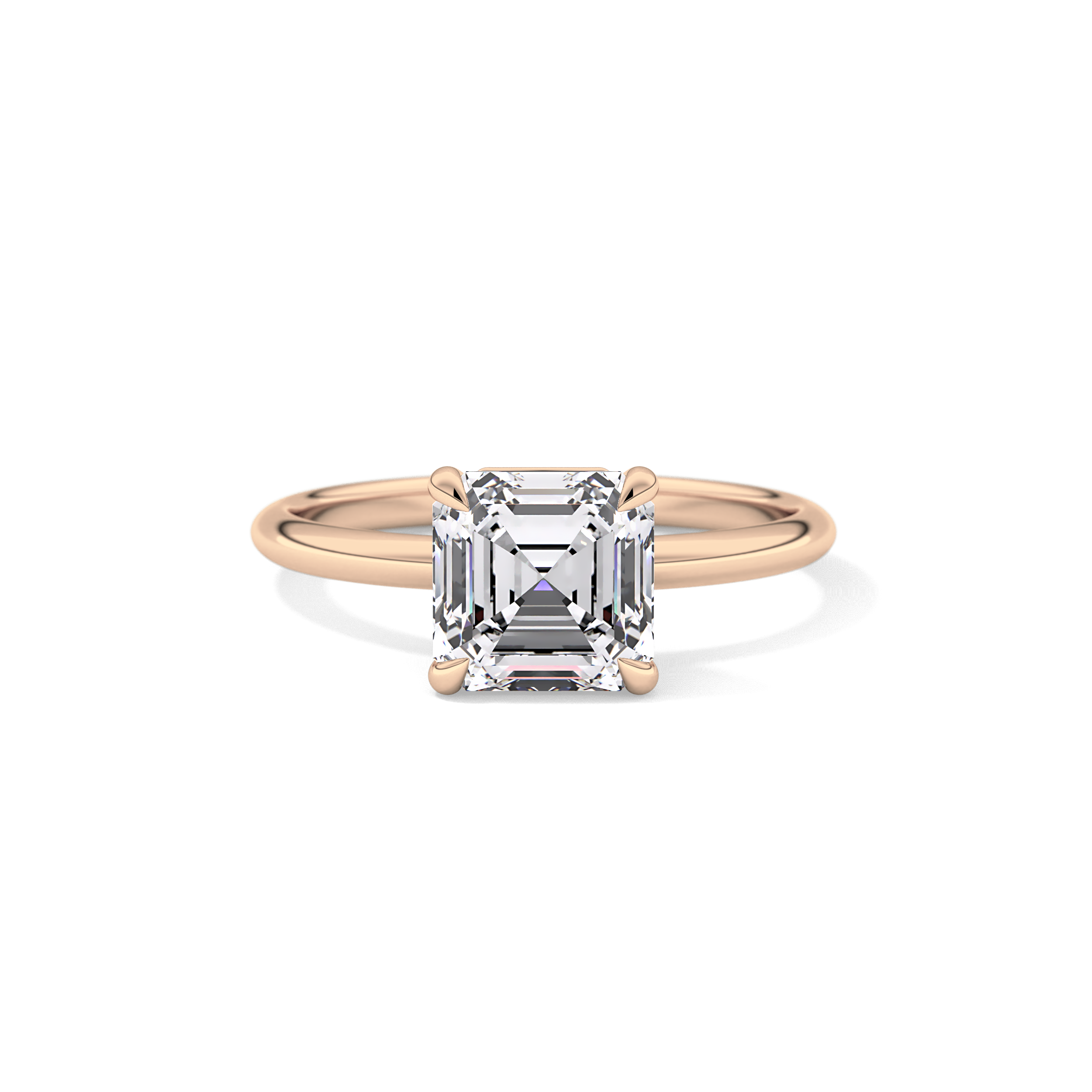 Asscher Solitaire Lab Grown Engagement Ring