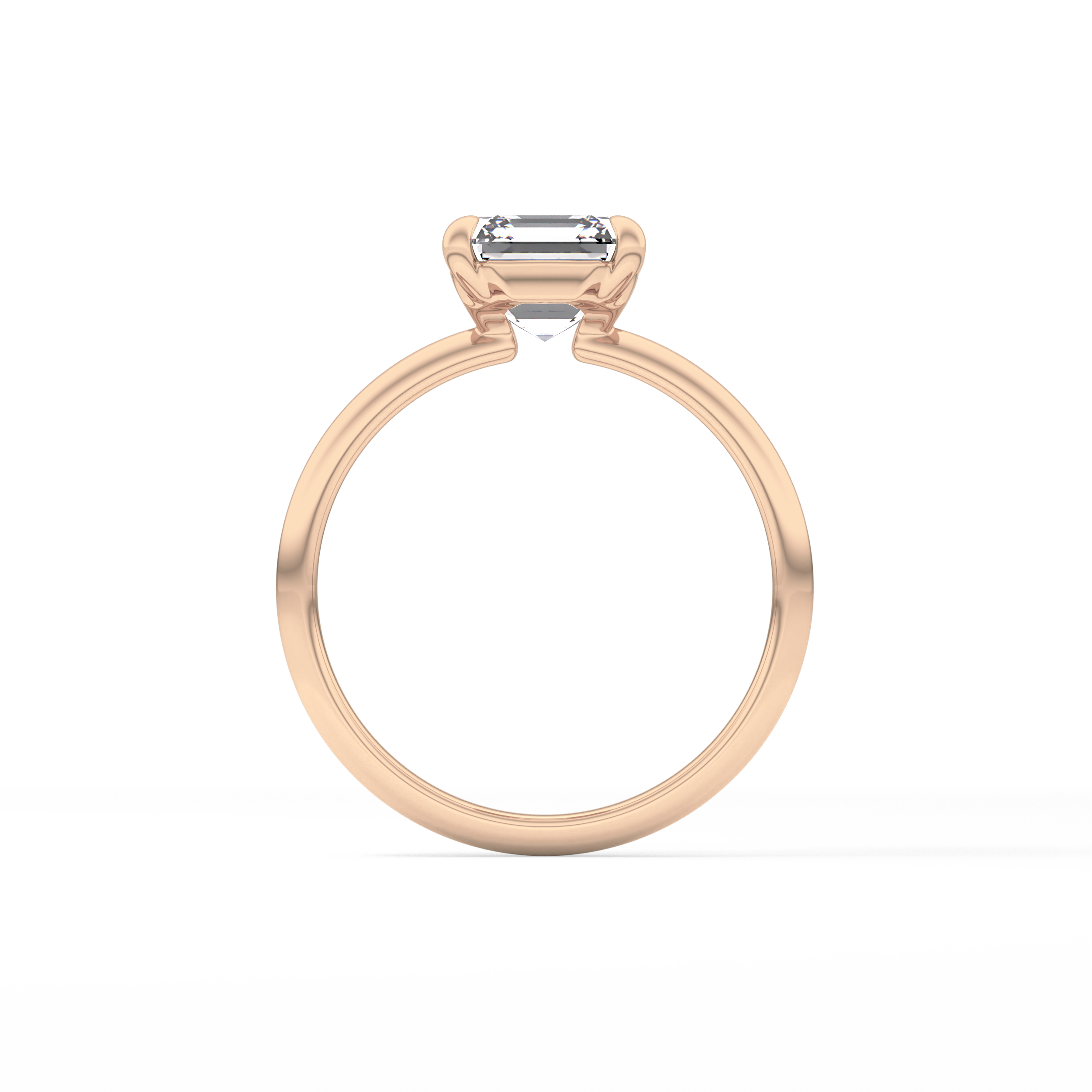 Asscher Solitaire Lab Grown Engagement Ring