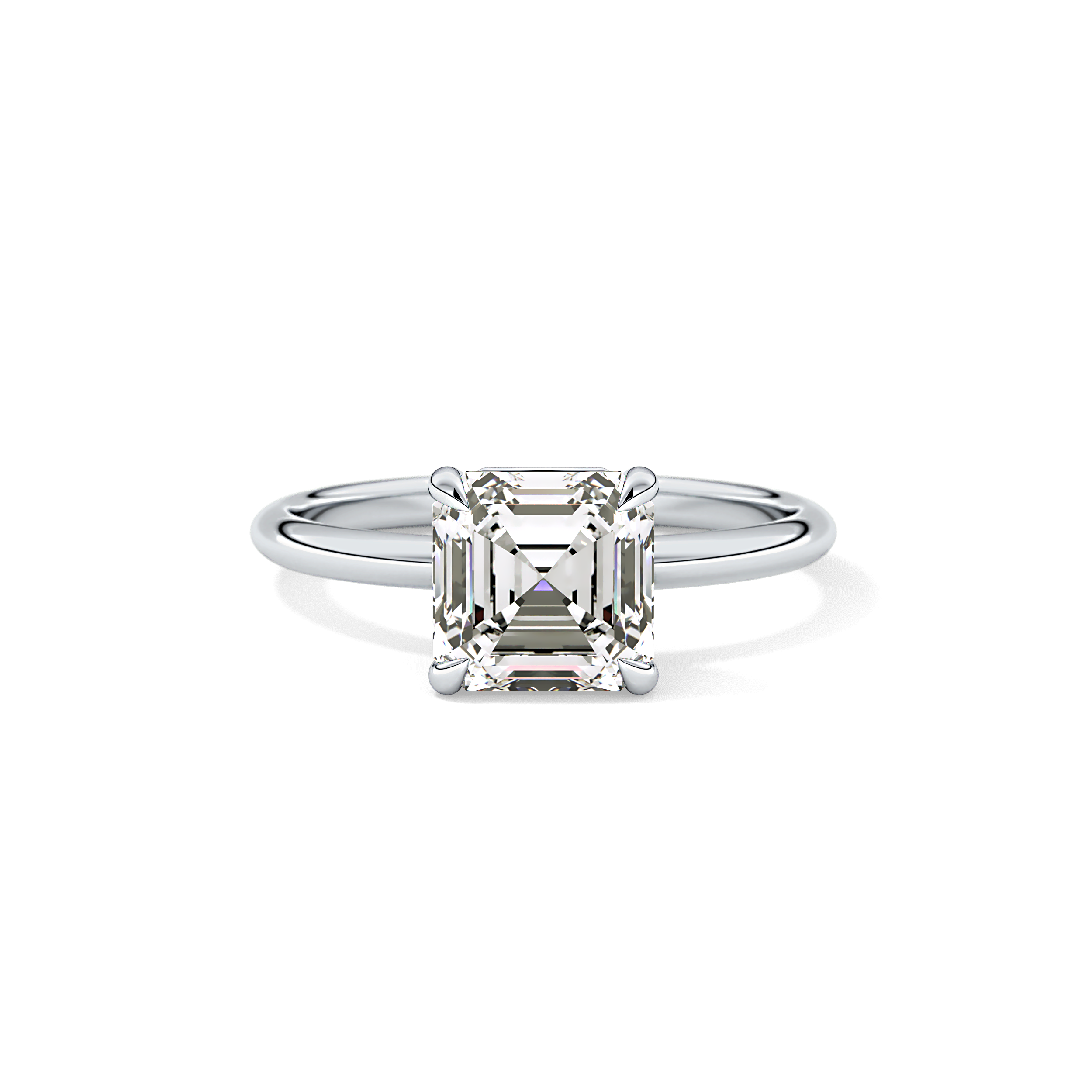 Asscher Solitaire Lab Grown Engagement Ring