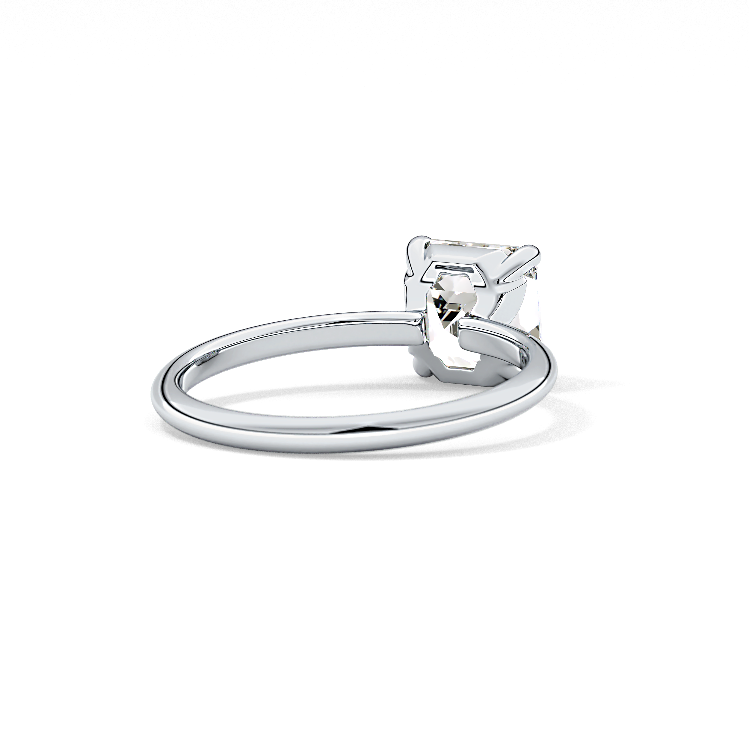 Asscher Solitaire Lab Grown Engagement Ring