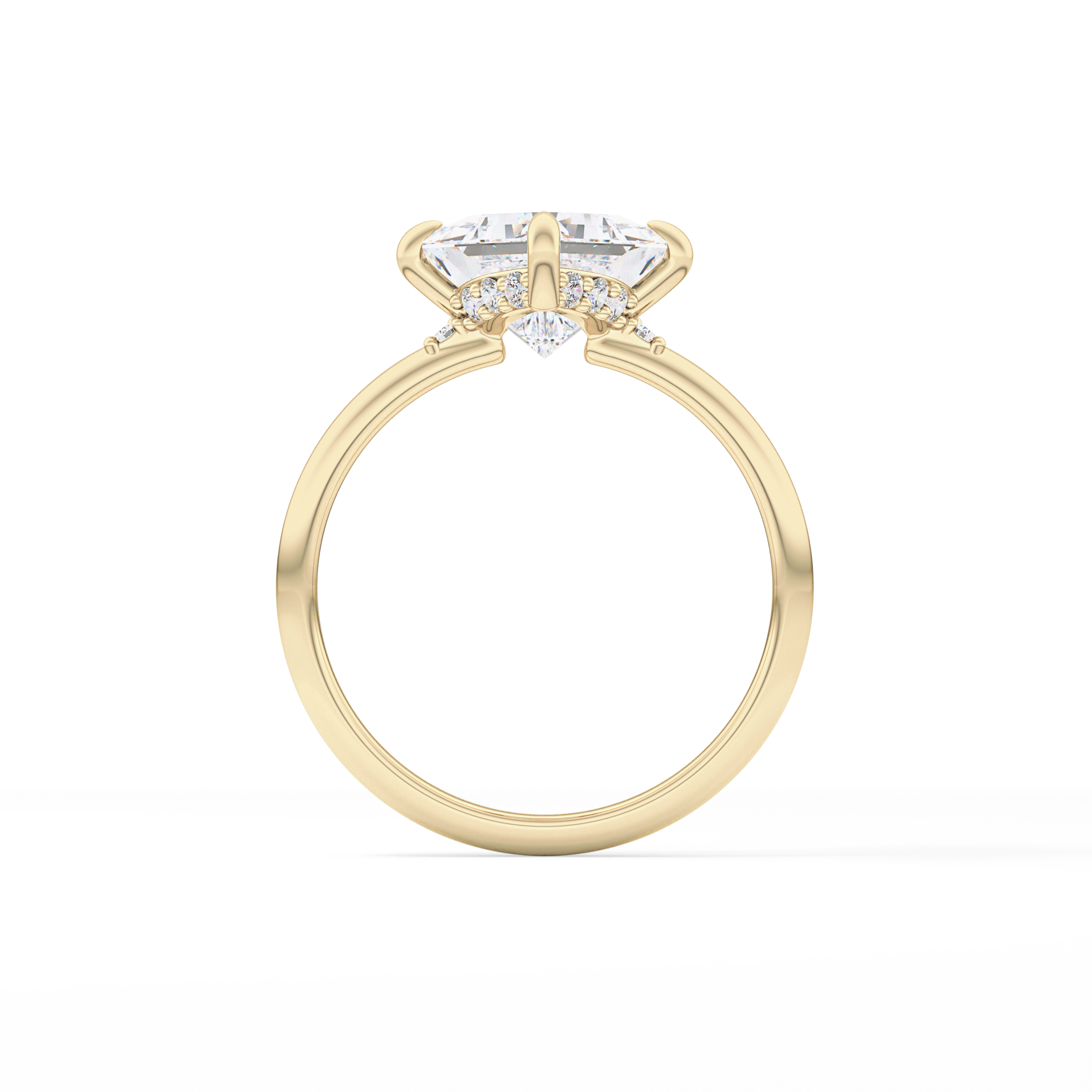 Princess Hidden Halo Lab Grown Diamond Engagement Ring