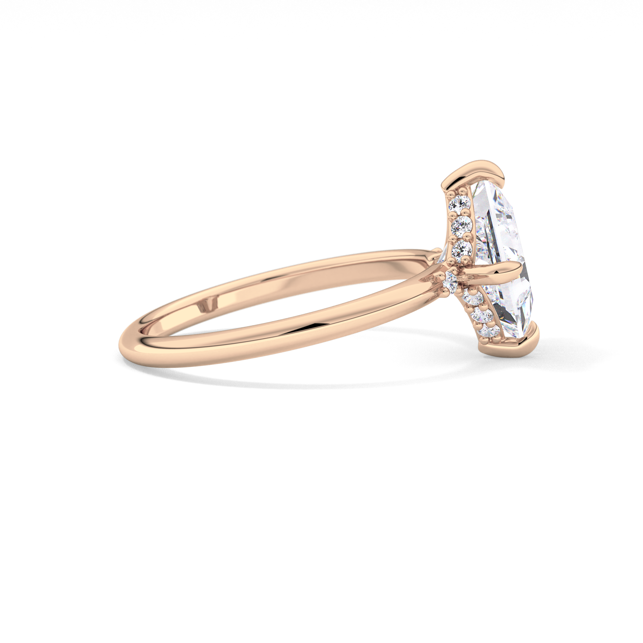 Princess Hidden Halo Lab Grown Diamond Engagement Ring