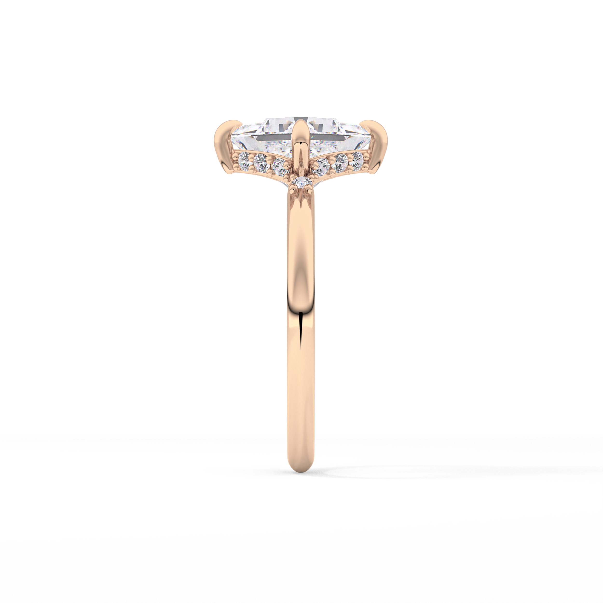 Princess Hidden Halo Lab Grown Diamond Engagement Ring