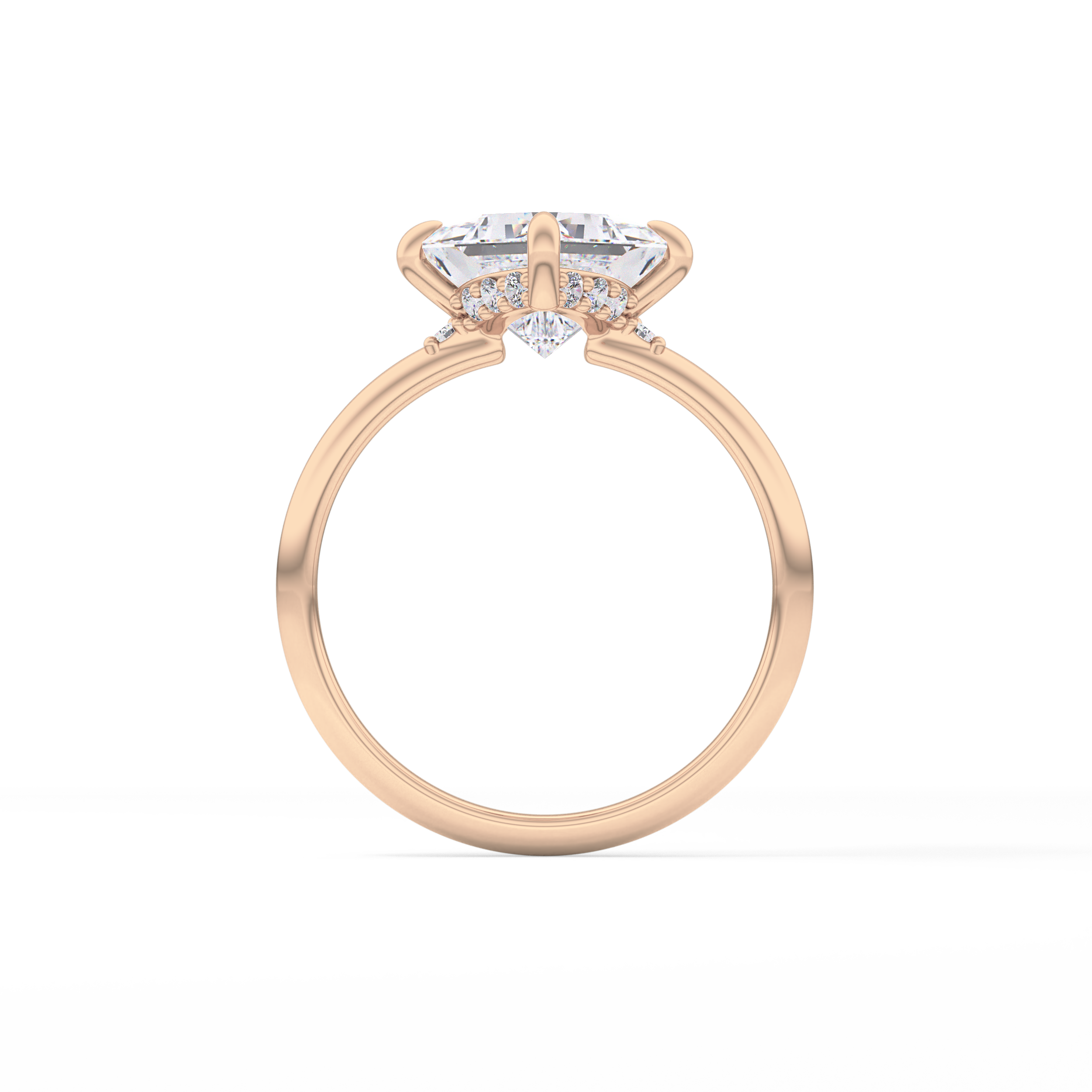 Princess Hidden Halo Lab Grown Diamond Engagement Ring