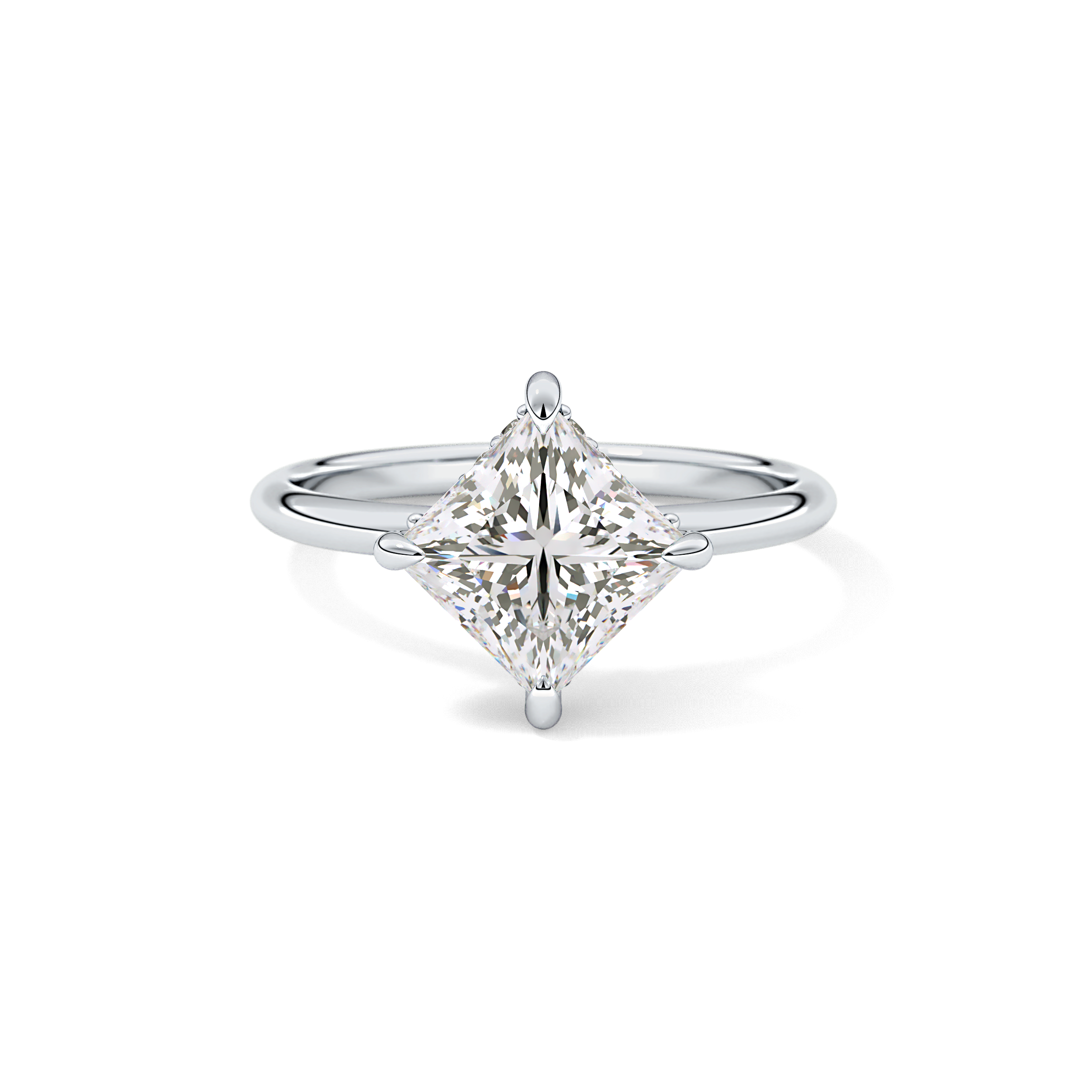 Princess Hidden Halo Lab Grown Diamond Engagement Ring