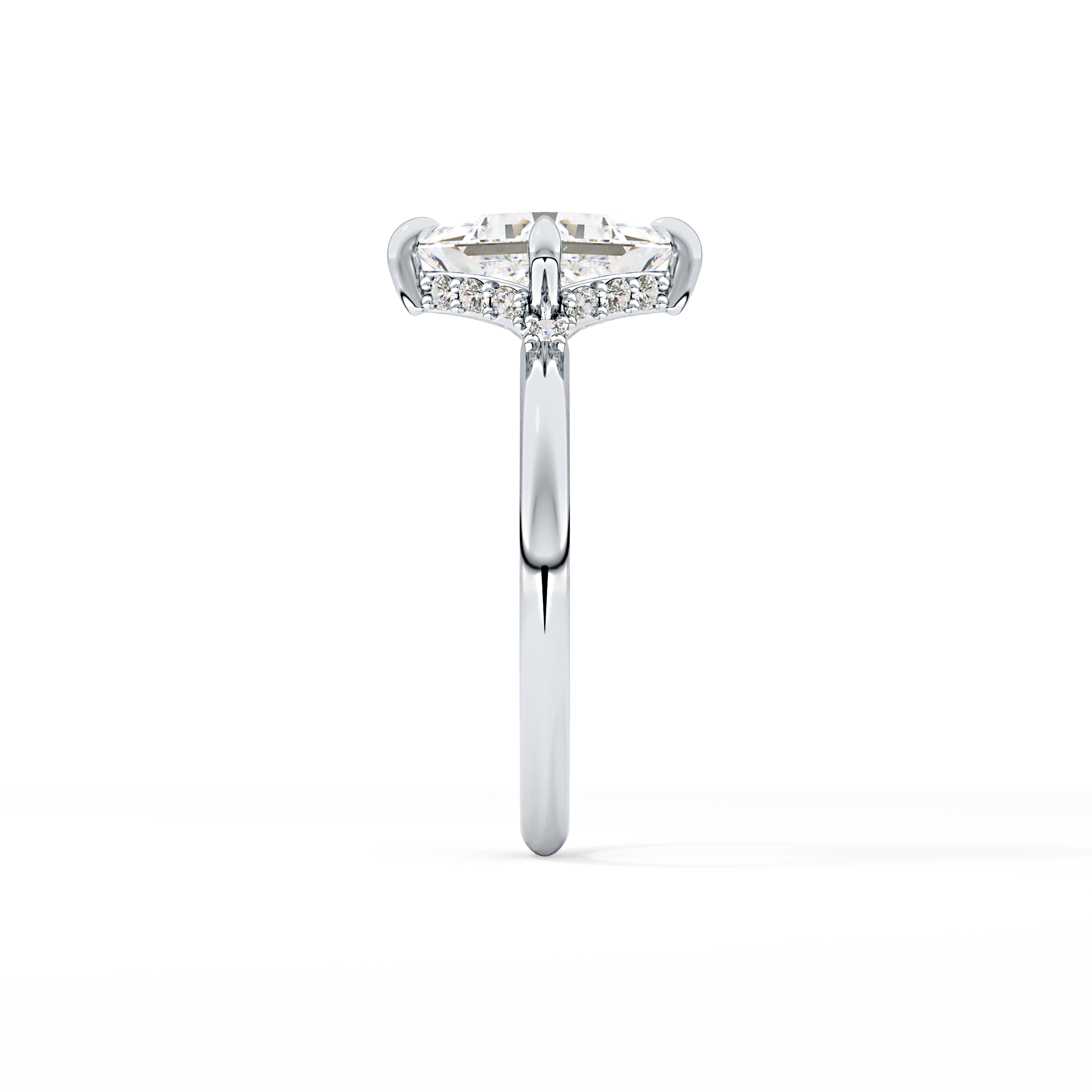Princess Hidden Halo Lab Grown Diamond Engagement Ring