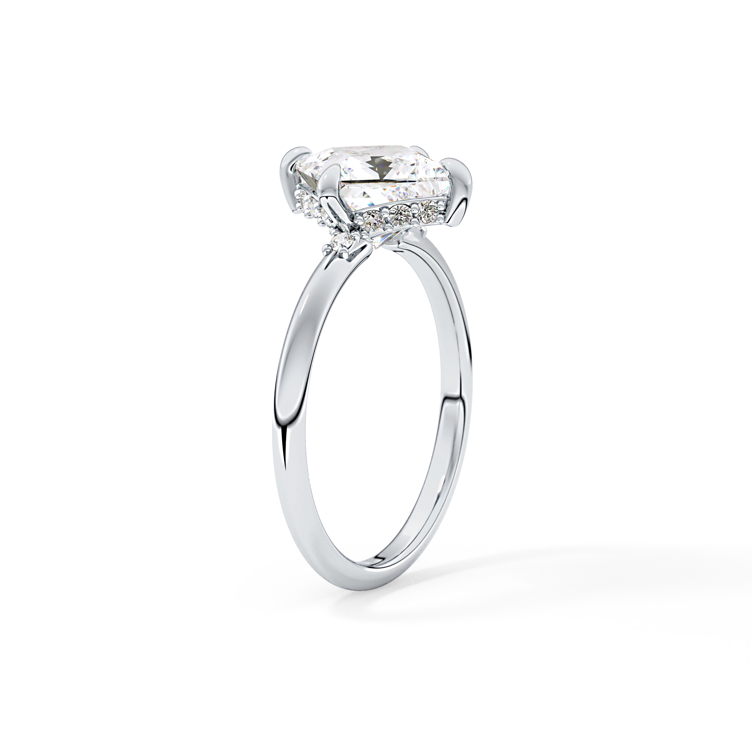 Princess Hidden Halo Lab Grown Diamond Engagement Ring