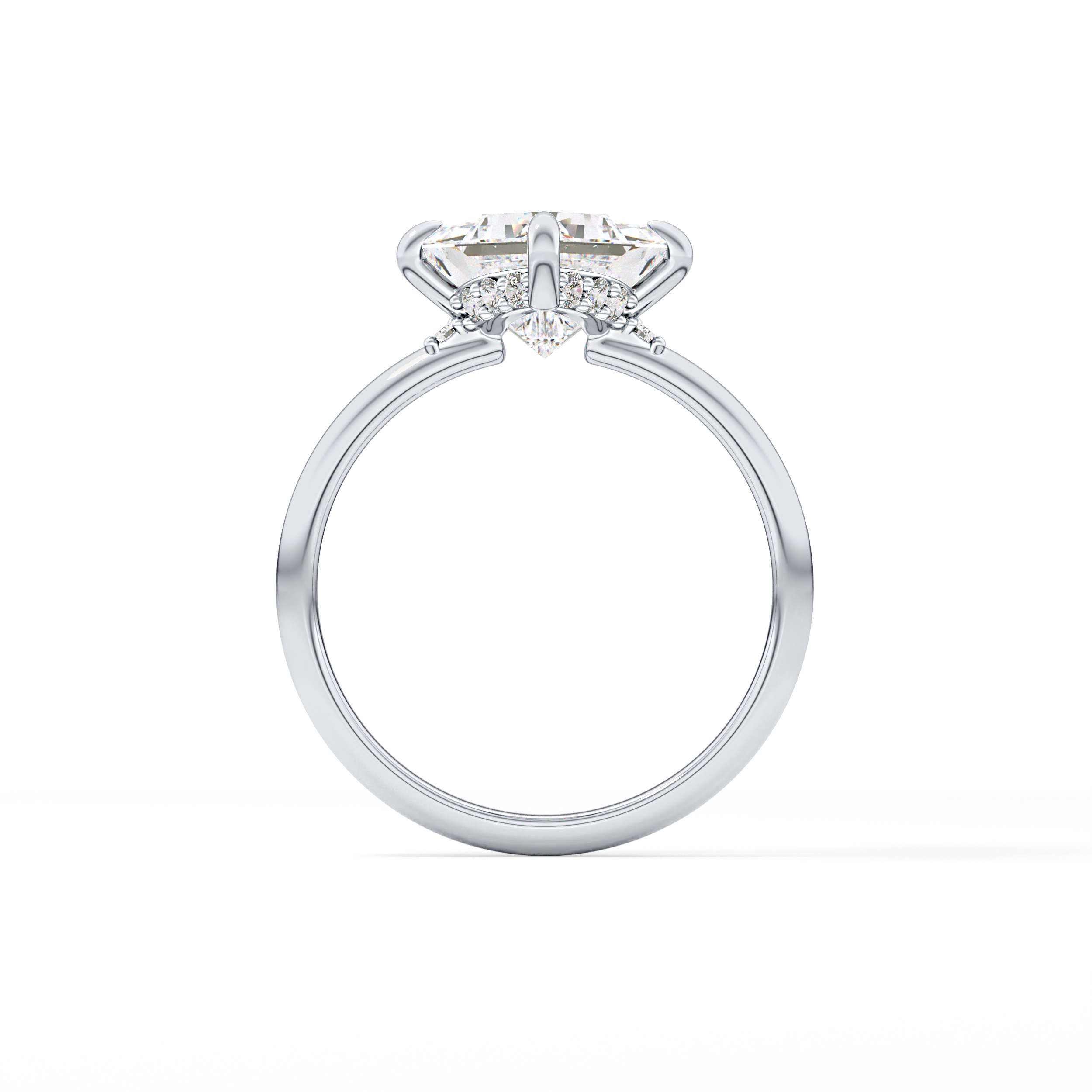 Princess Hidden Halo Lab Grown Diamond Engagement Ring