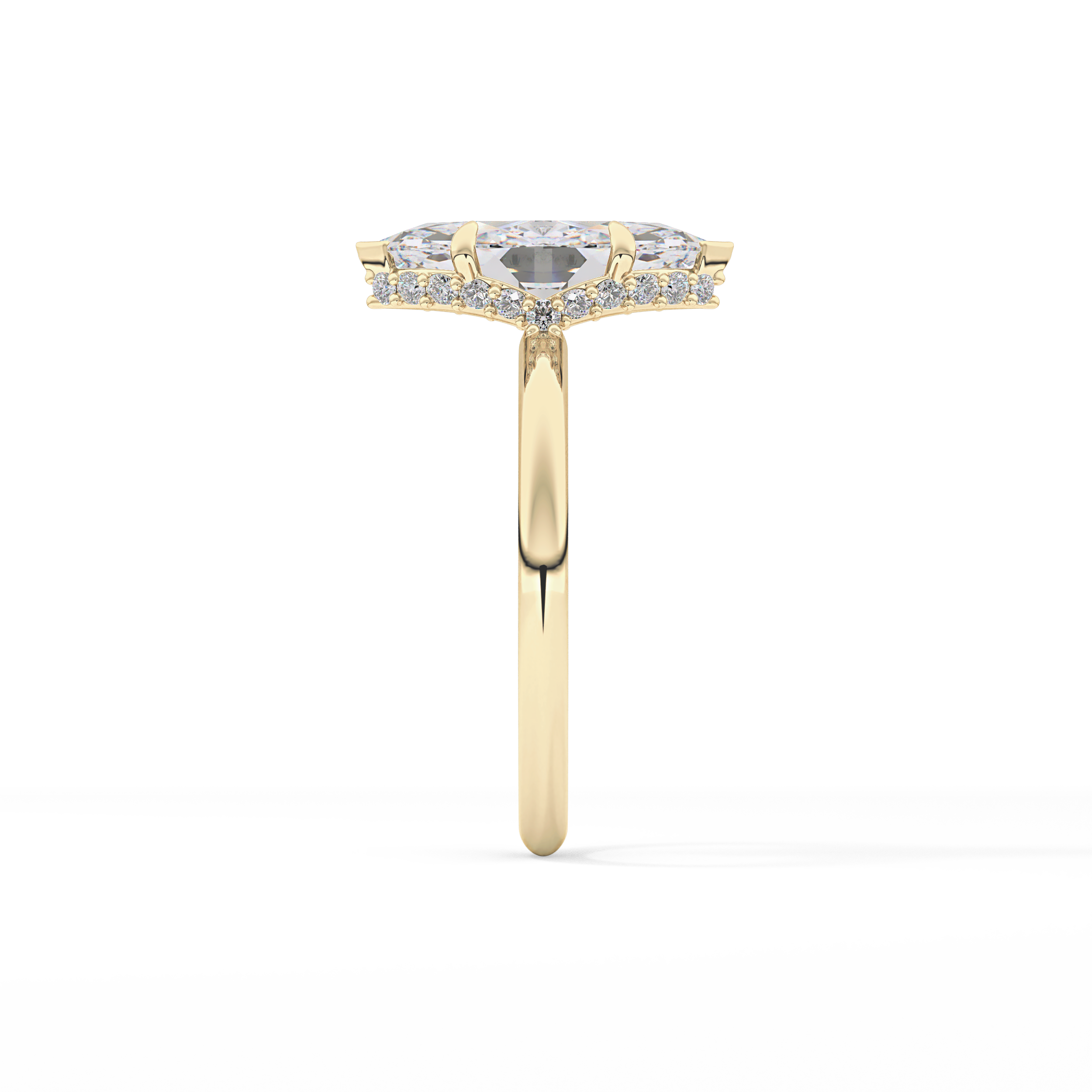 Marquise Hidden Halo Lab Grown Diamond Engagement Ring