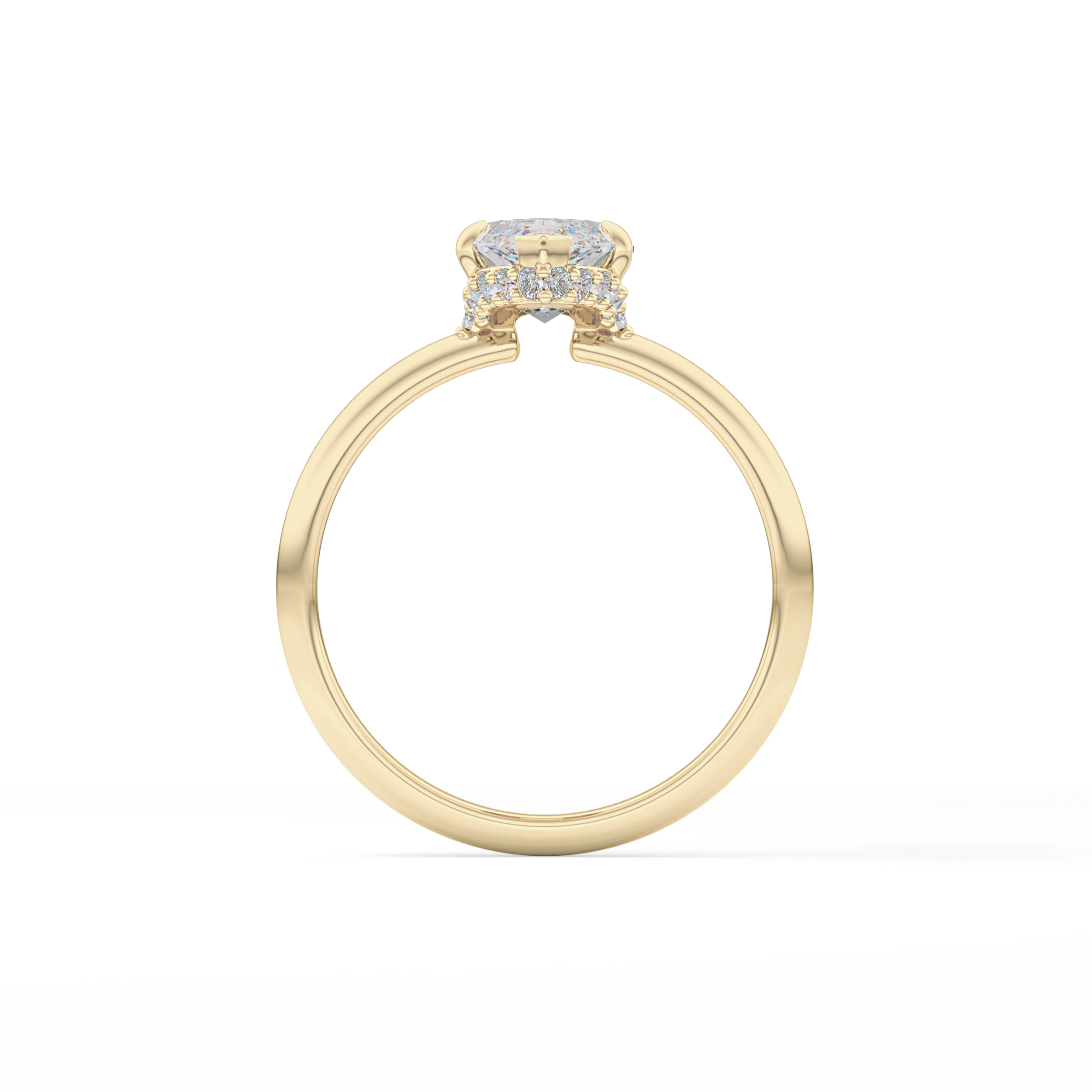 Marquise Hidden Halo Lab Grown Diamond Engagement Ring