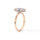 Marquise Hidden Halo Lab Grown Diamond Engagement Ring