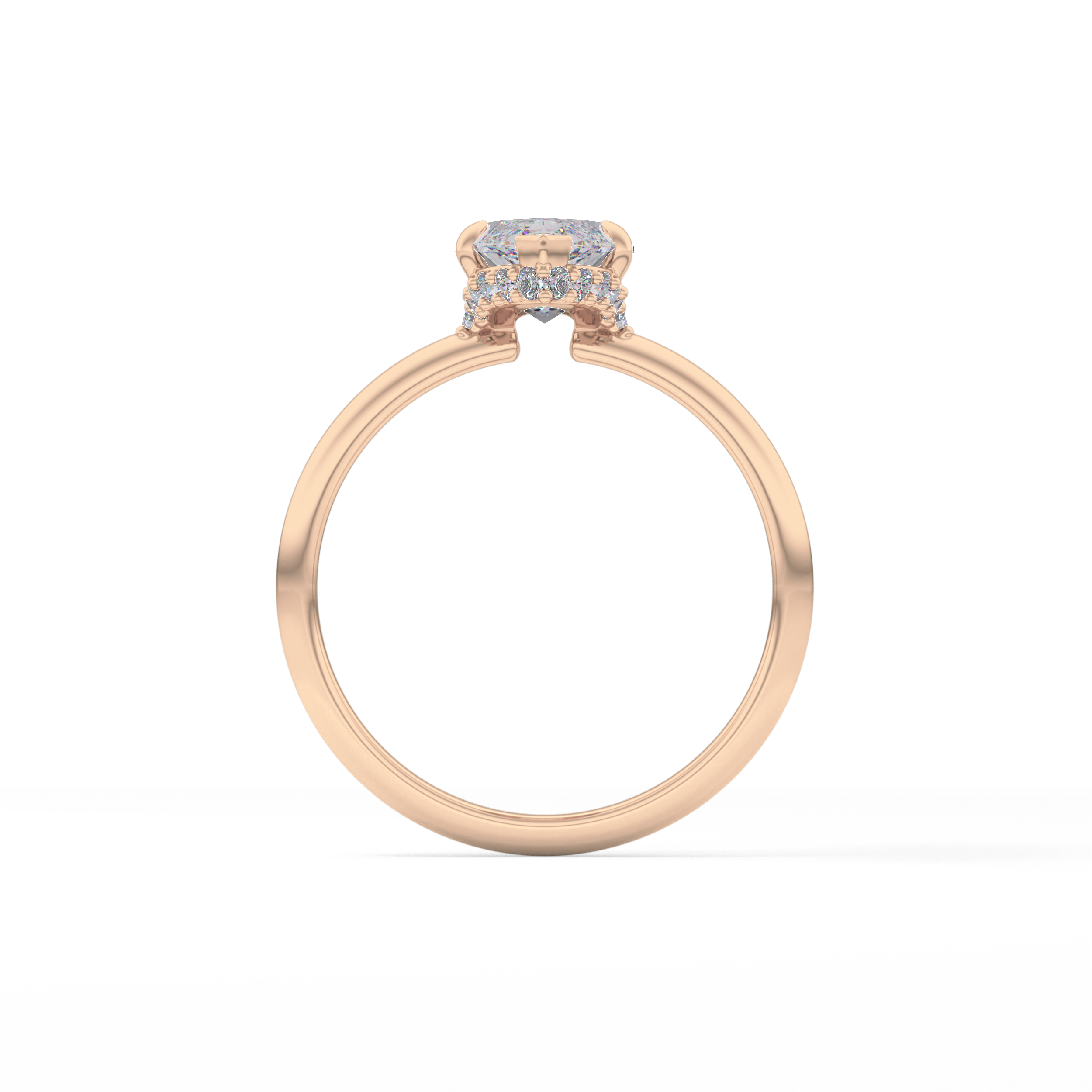 Marquise Hidden Halo Lab Grown Diamond Engagement Ring
