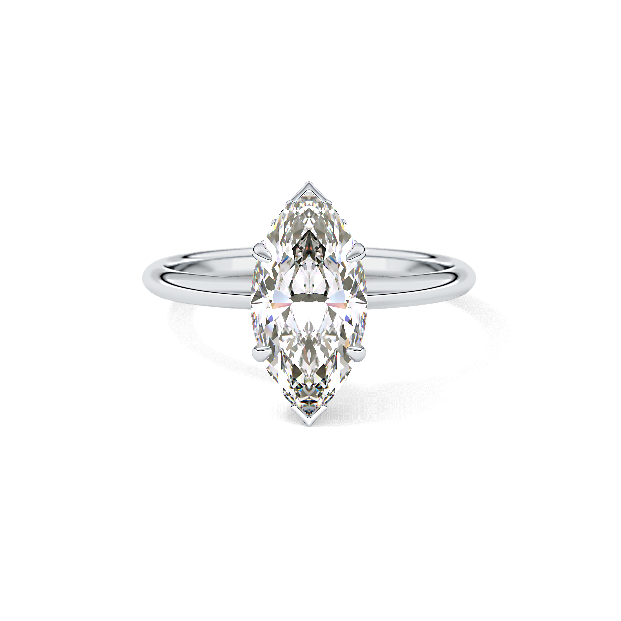 Marquise Hidden Halo Lab Grown Diamond Engagement Ring