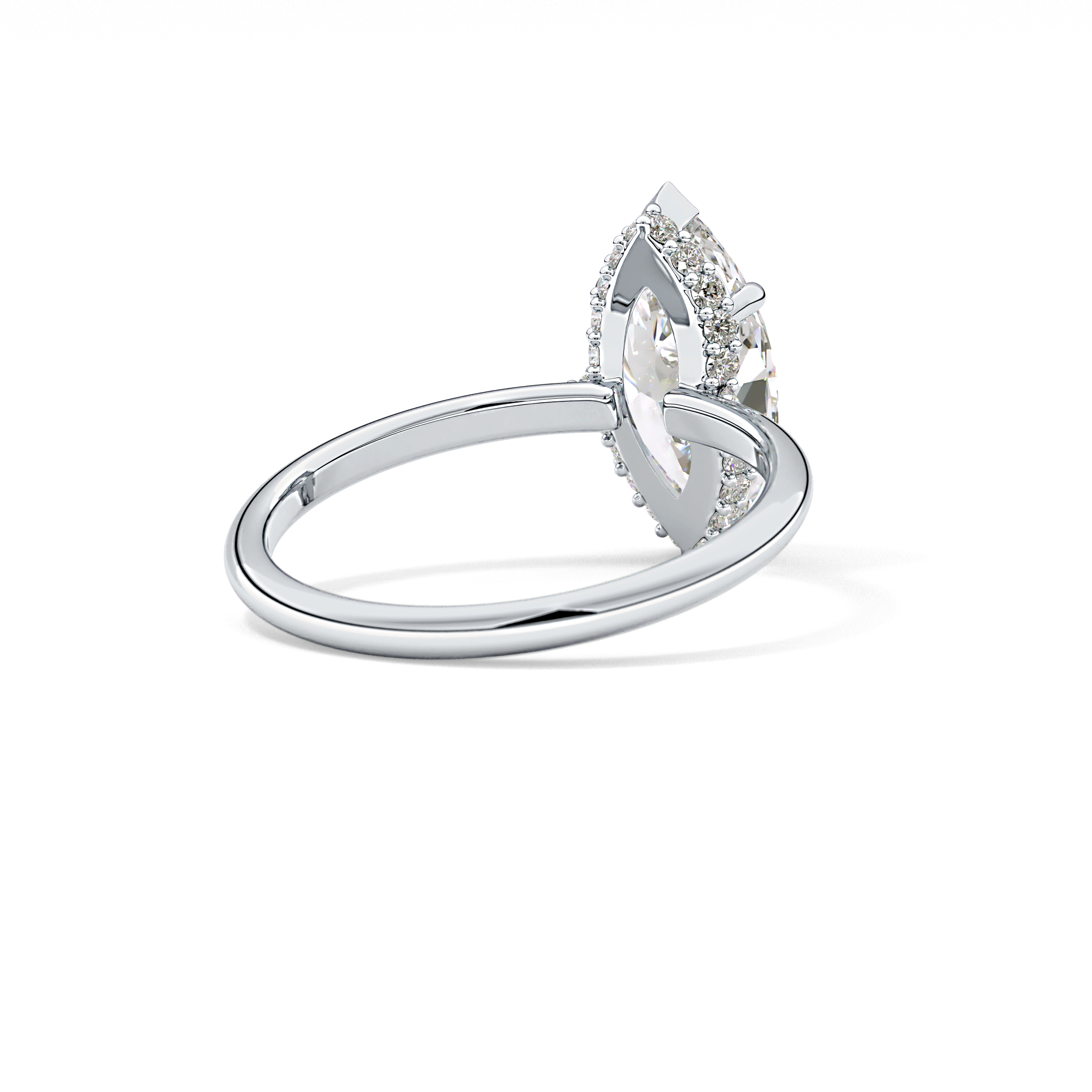 Marquise Hidden Halo Lab Grown Diamond Engagement Ring