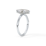 Marquise Hidden Halo Lab Grown Diamond Engagement Ring