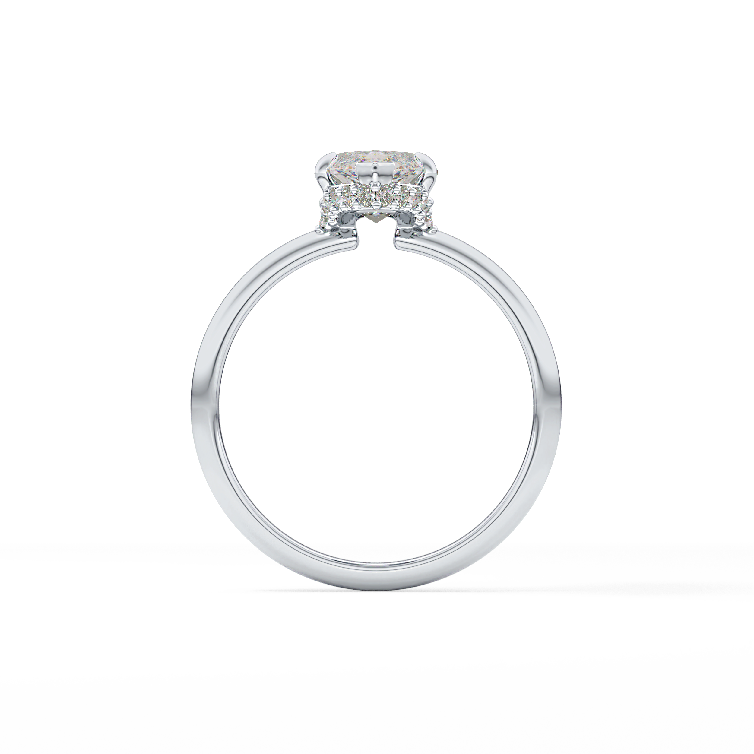 Marquise Hidden Halo Lab Grown Diamond Engagement Ring