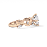 Round Twig Pave Lab Grown Diamond Engagement Ring