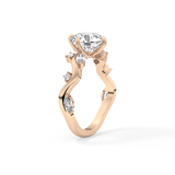 Round Twig Pave Lab Grown Diamond Engagement Ring