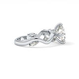 Round Twig Pave Lab Grown Diamond Engagement Ring