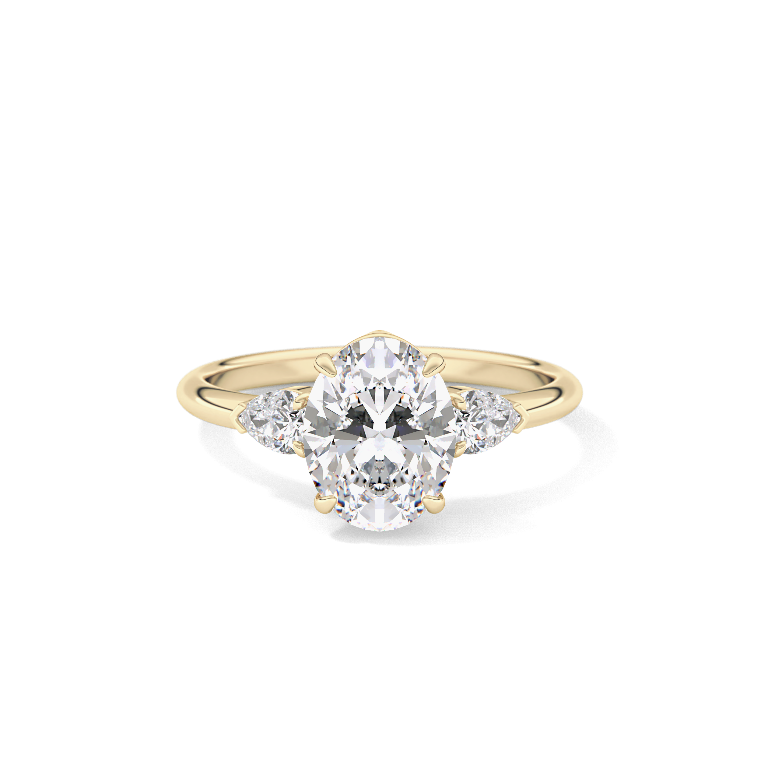Oval Three Stone Lab Grown Diamond Engagement Ring