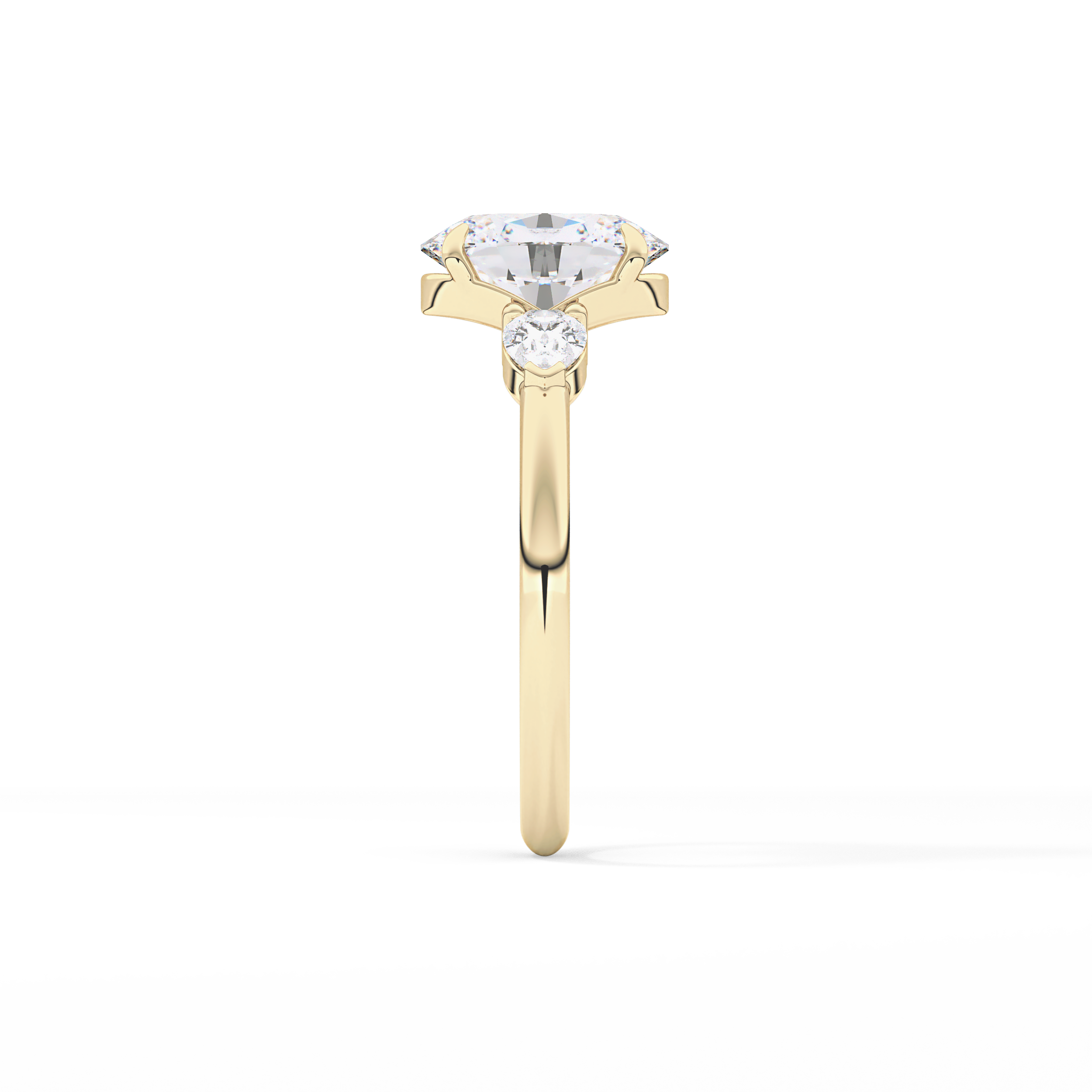 Oval Three Stone Lab Grown Diamond Engagement Ring