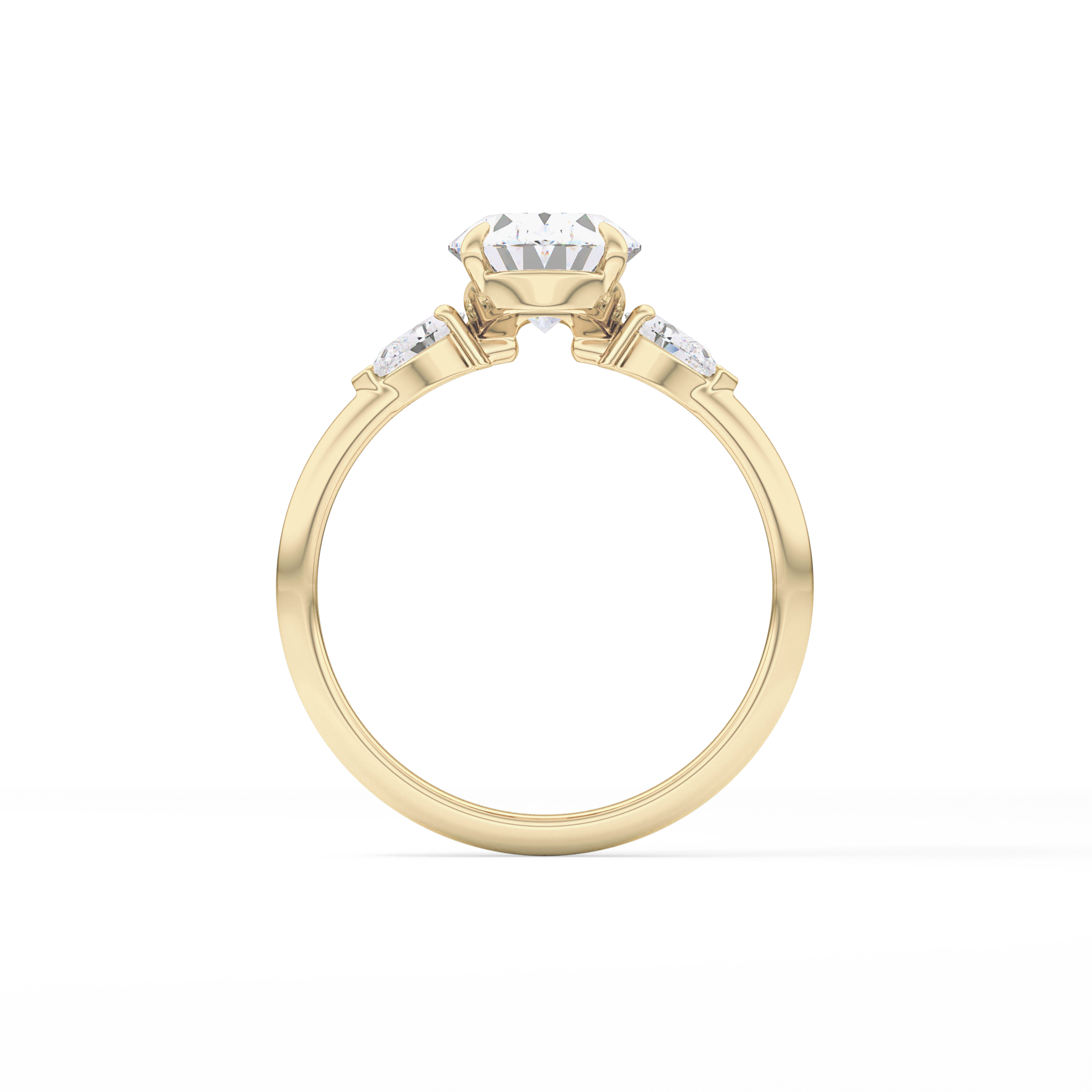 Oval Three Stone Lab Grown Diamond Engagement Ring