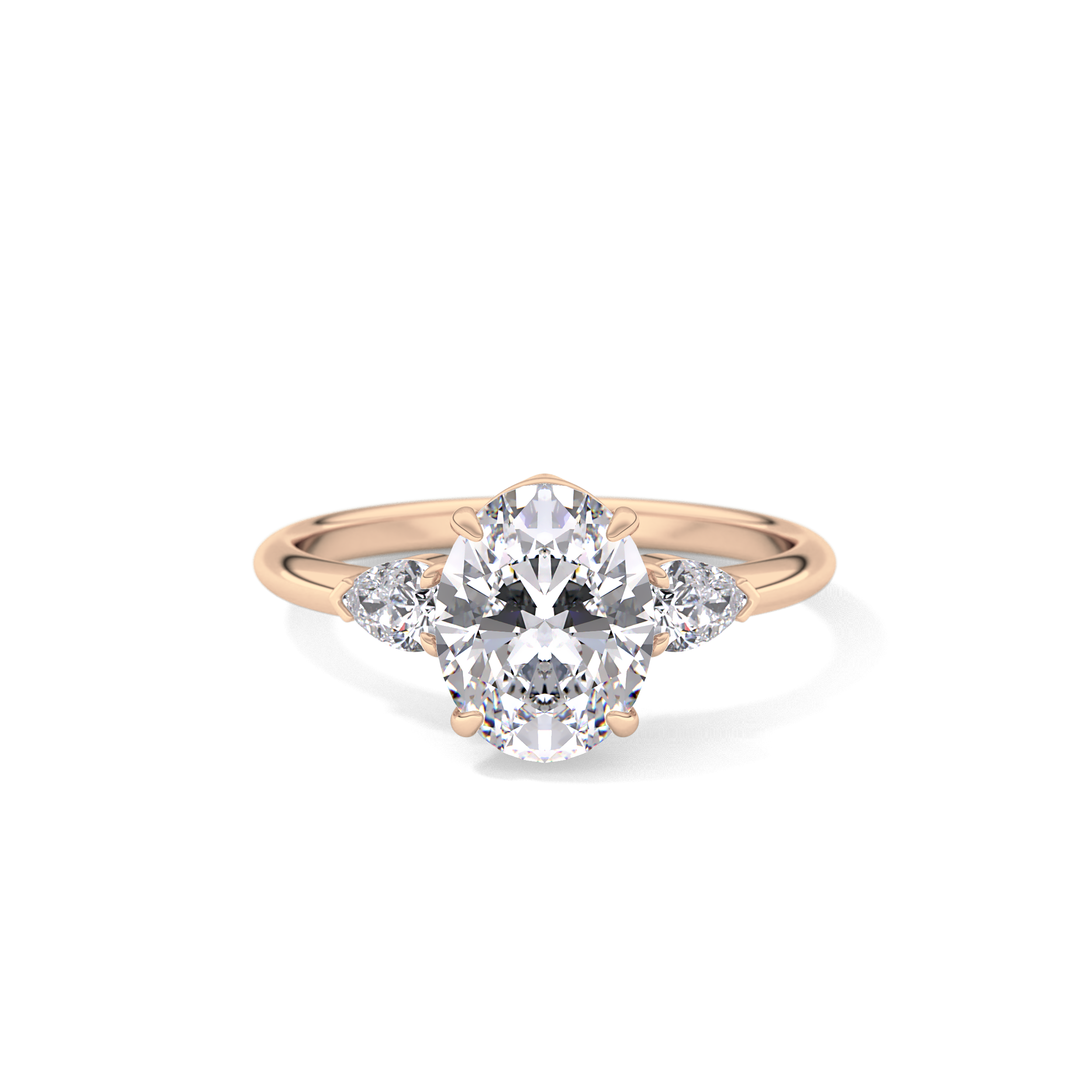 Oval Three Stone Lab Grown Diamond Engagement Ring