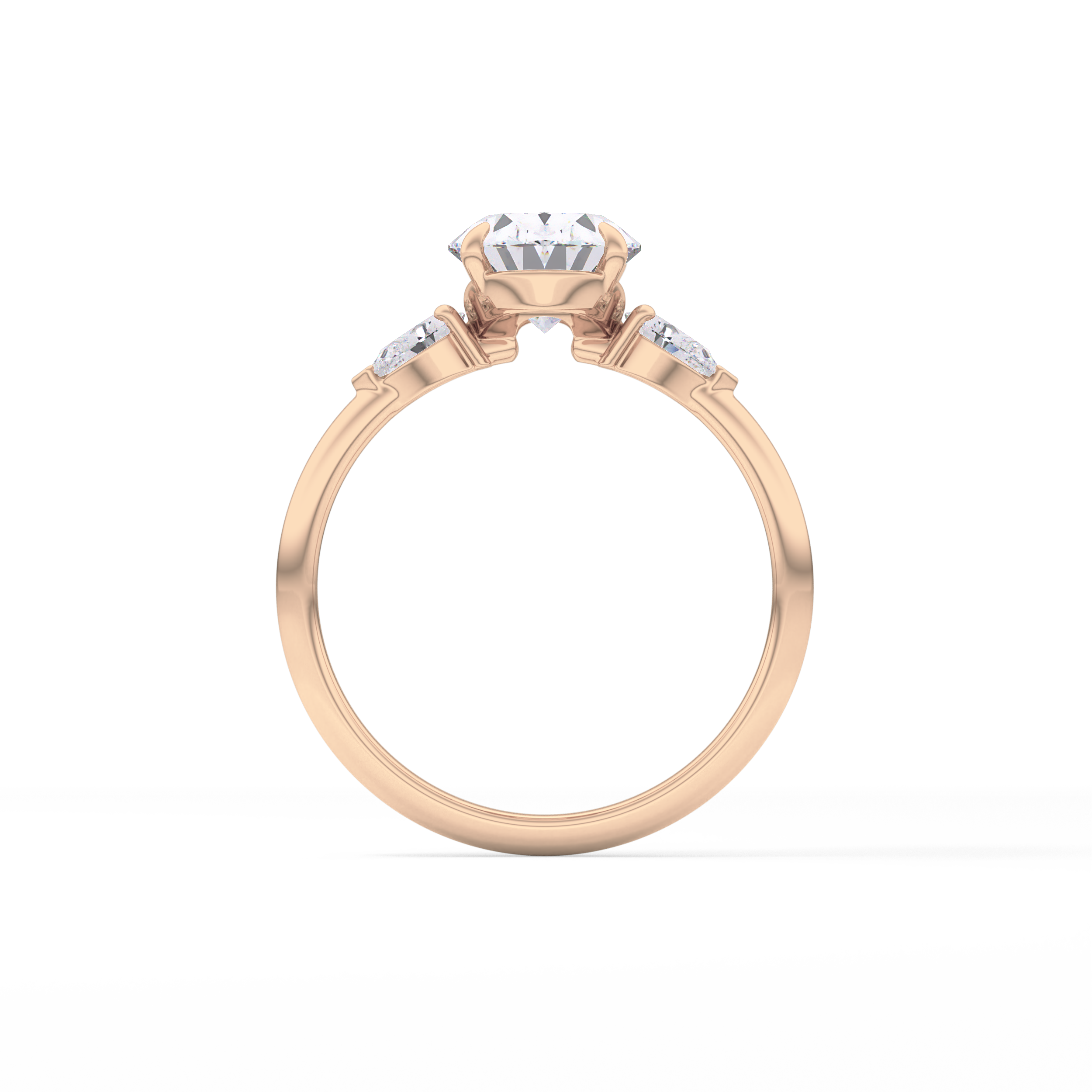 Oval Three Stone Lab Grown Diamond Engagement Ring