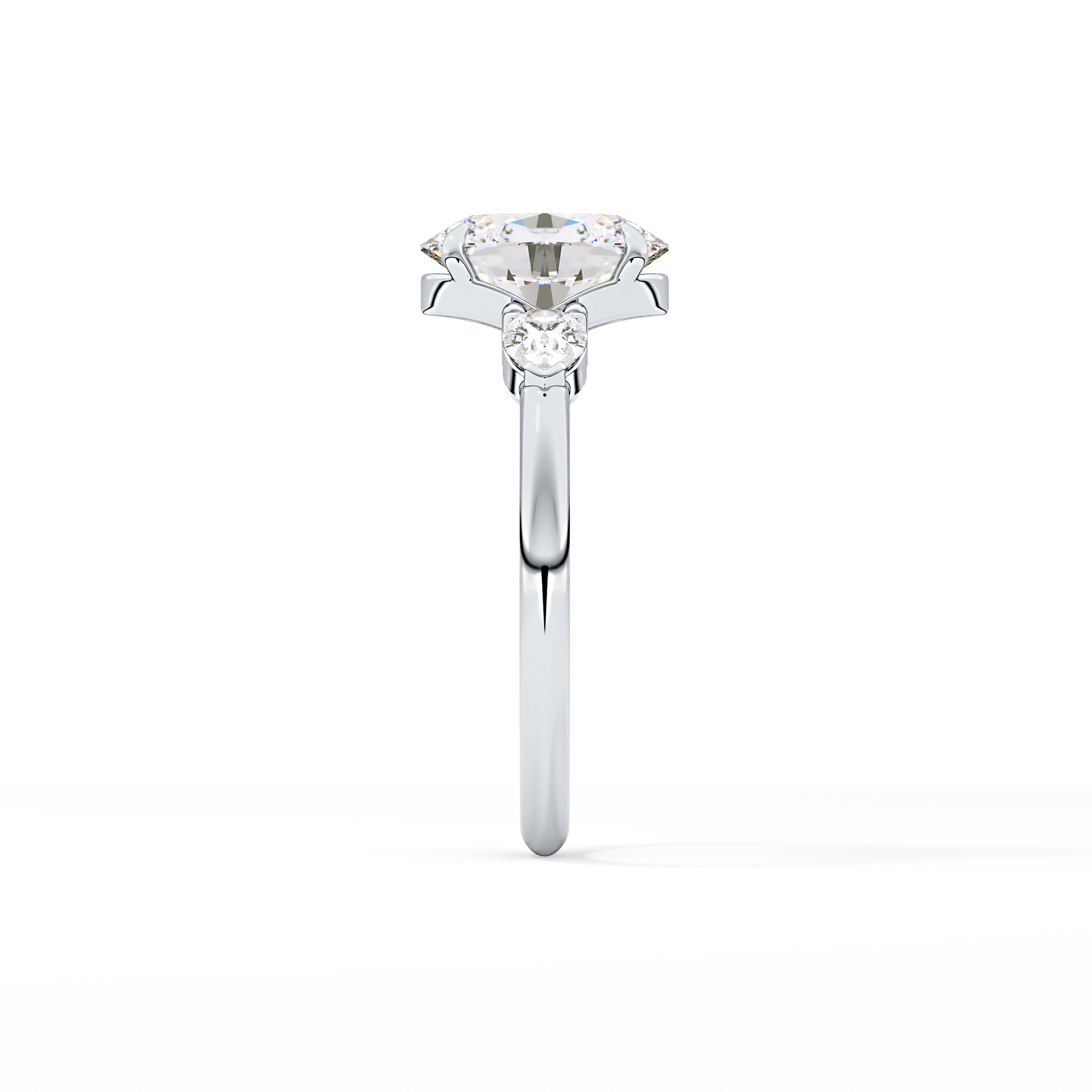Oval Three Stone Lab Grown Diamond Engagement Ring