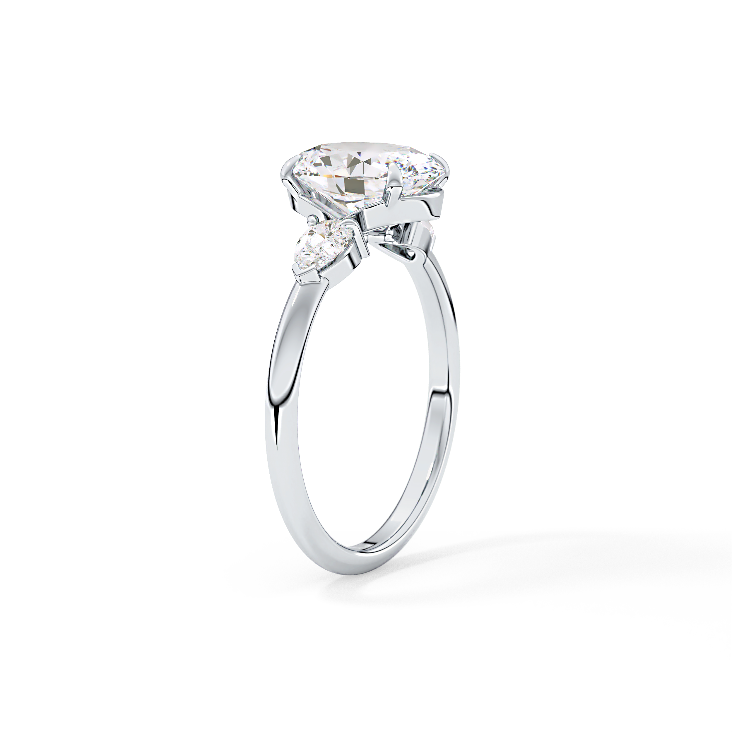 Oval Three Stone Lab Grown Diamond Engagement Ring