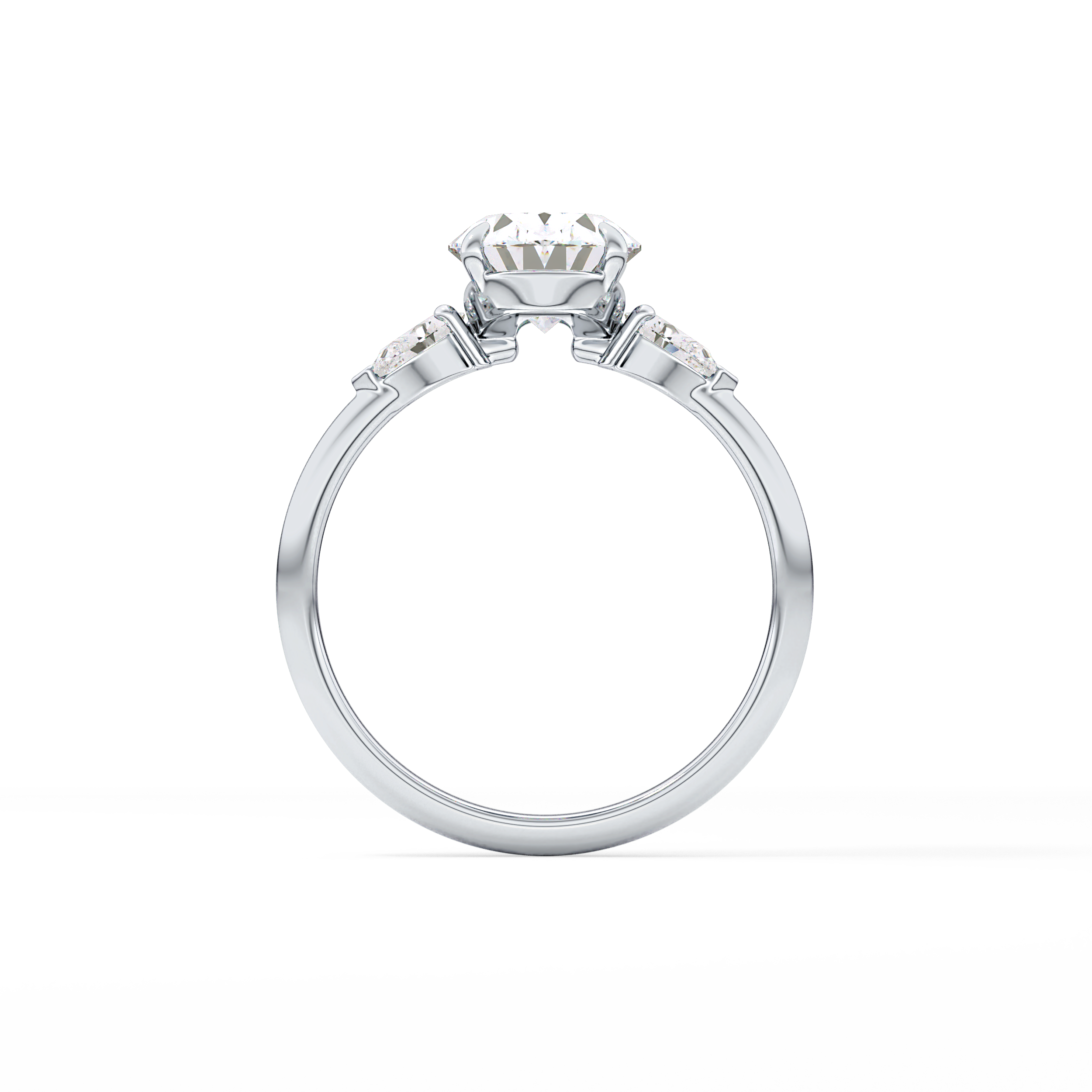 Oval Three Stone Lab Grown Diamond Engagement Ring