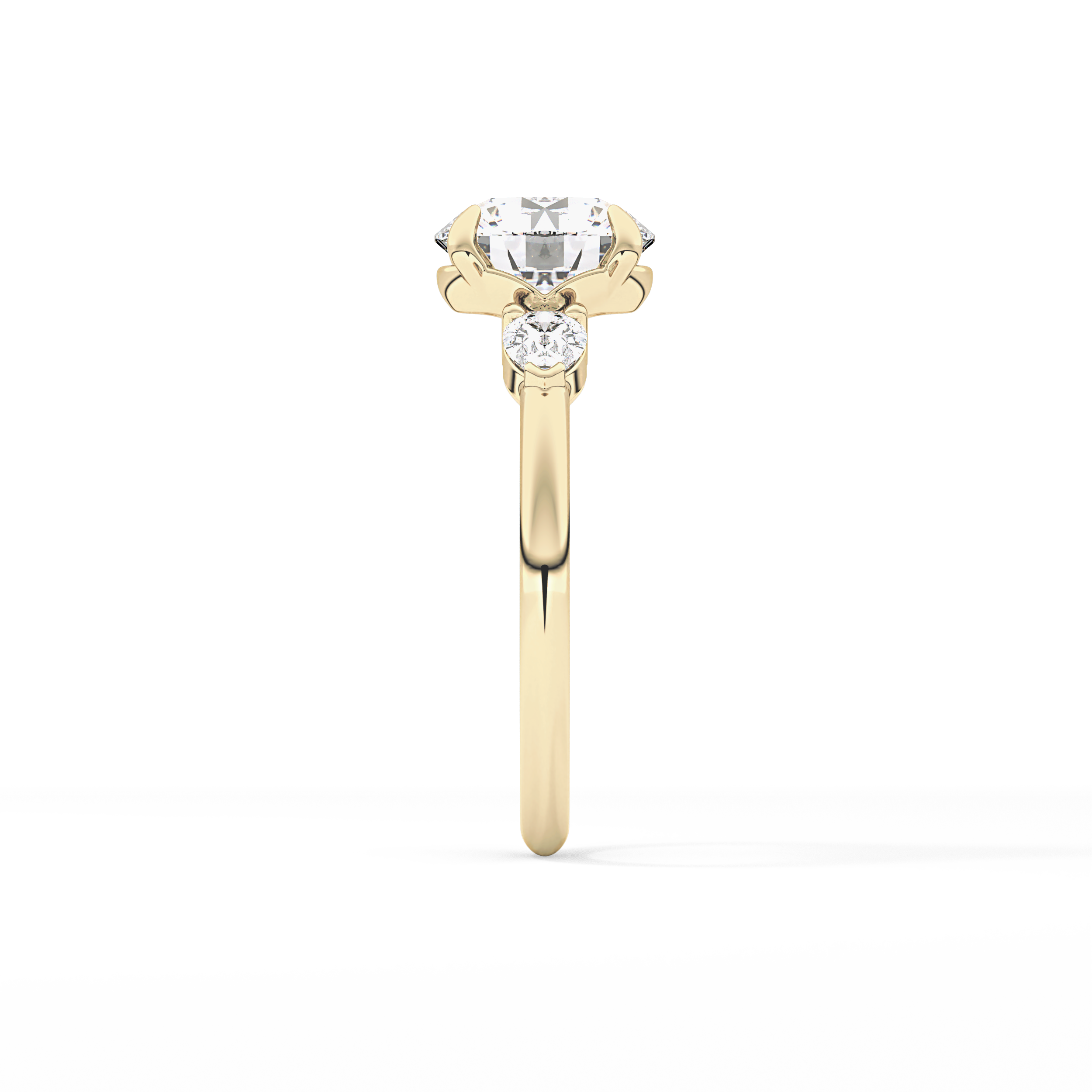 Round Three Stone Lab Grown Diamond Engagement Ring