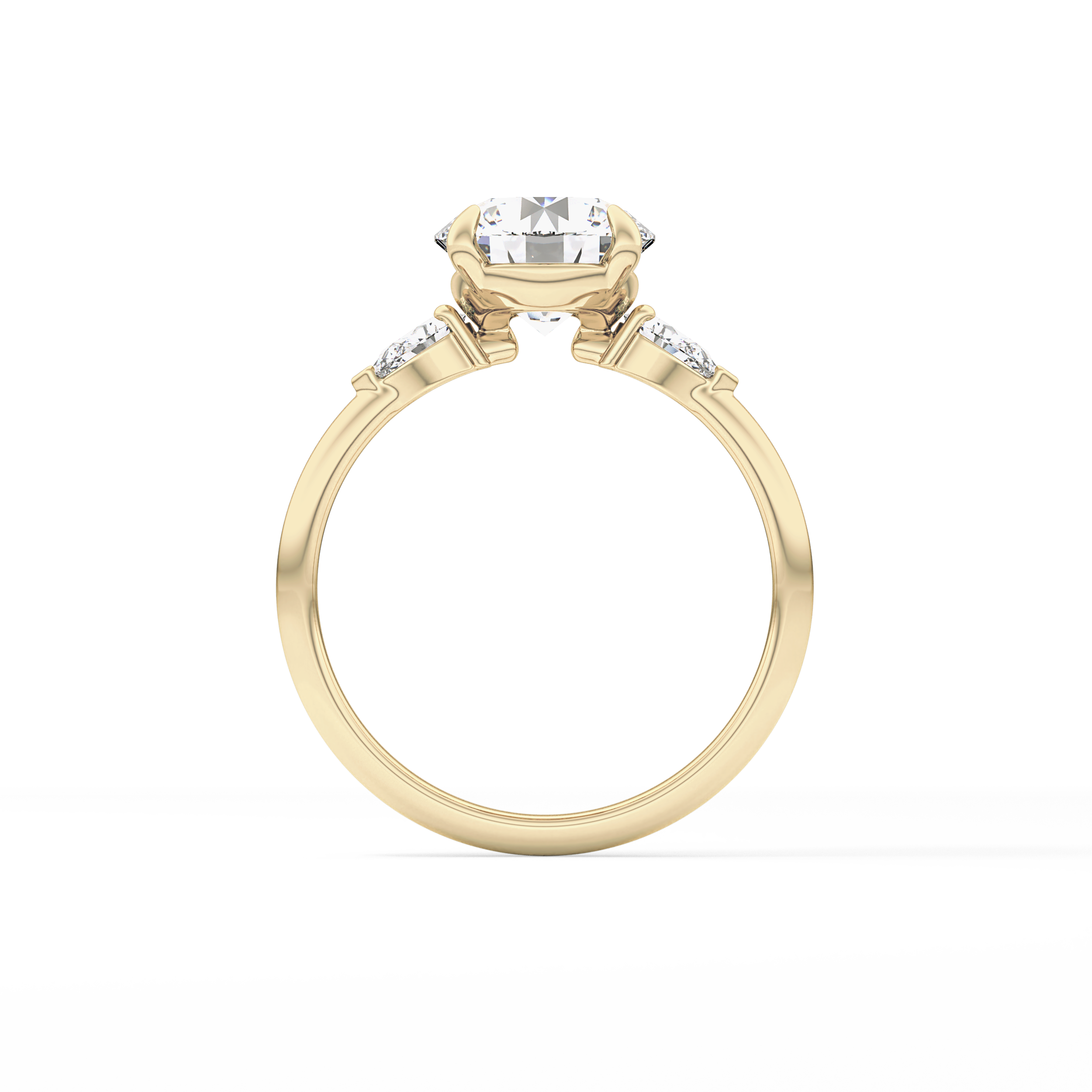 Round Three Stone Lab Grown Diamond Engagement Ring