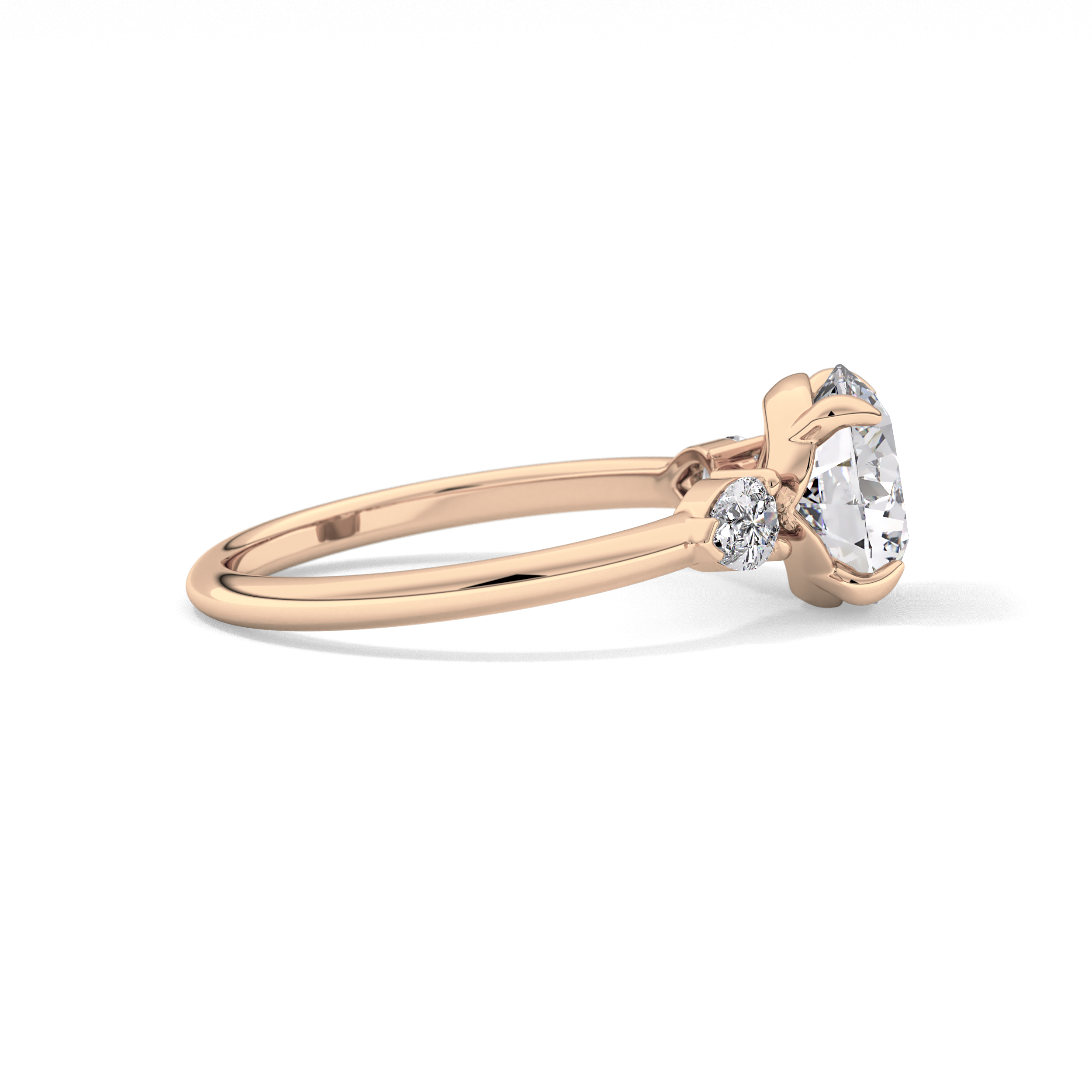 Round Three Stone Lab Grown Diamond Engagement Ring