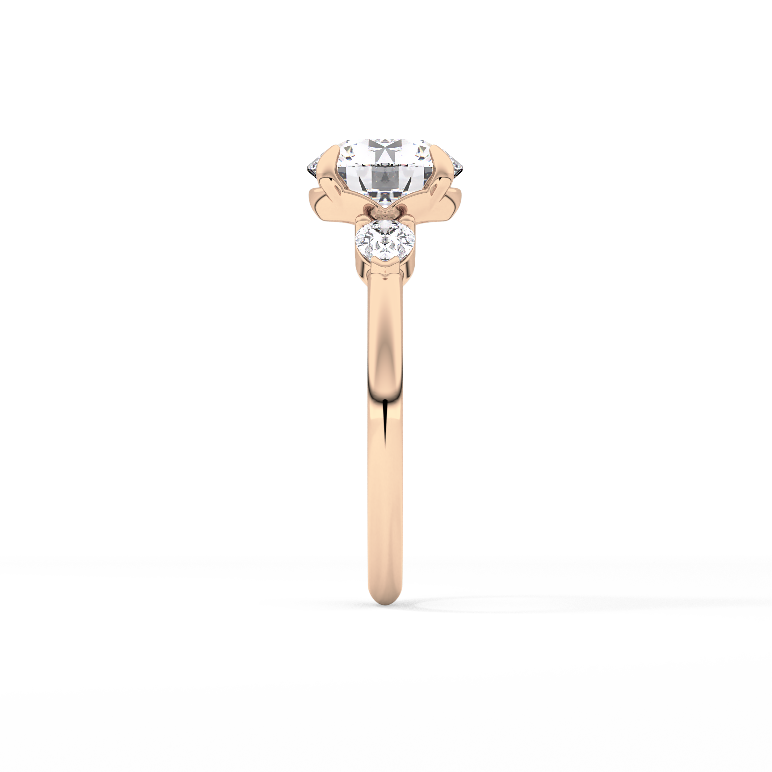 Round Three Stone Lab Grown Diamond Engagement Ring