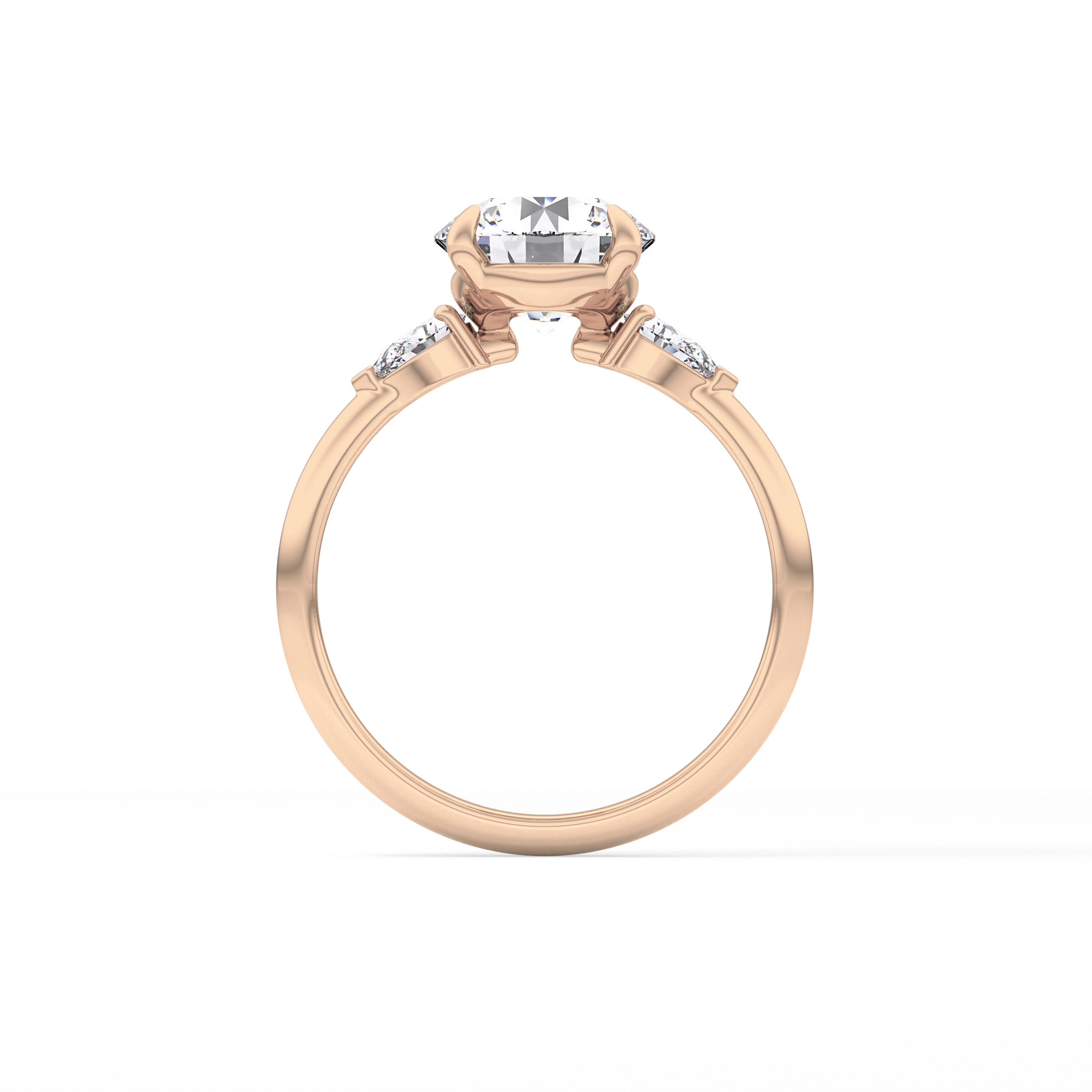 Round Three Stone Lab Grown Diamond Engagement Ring