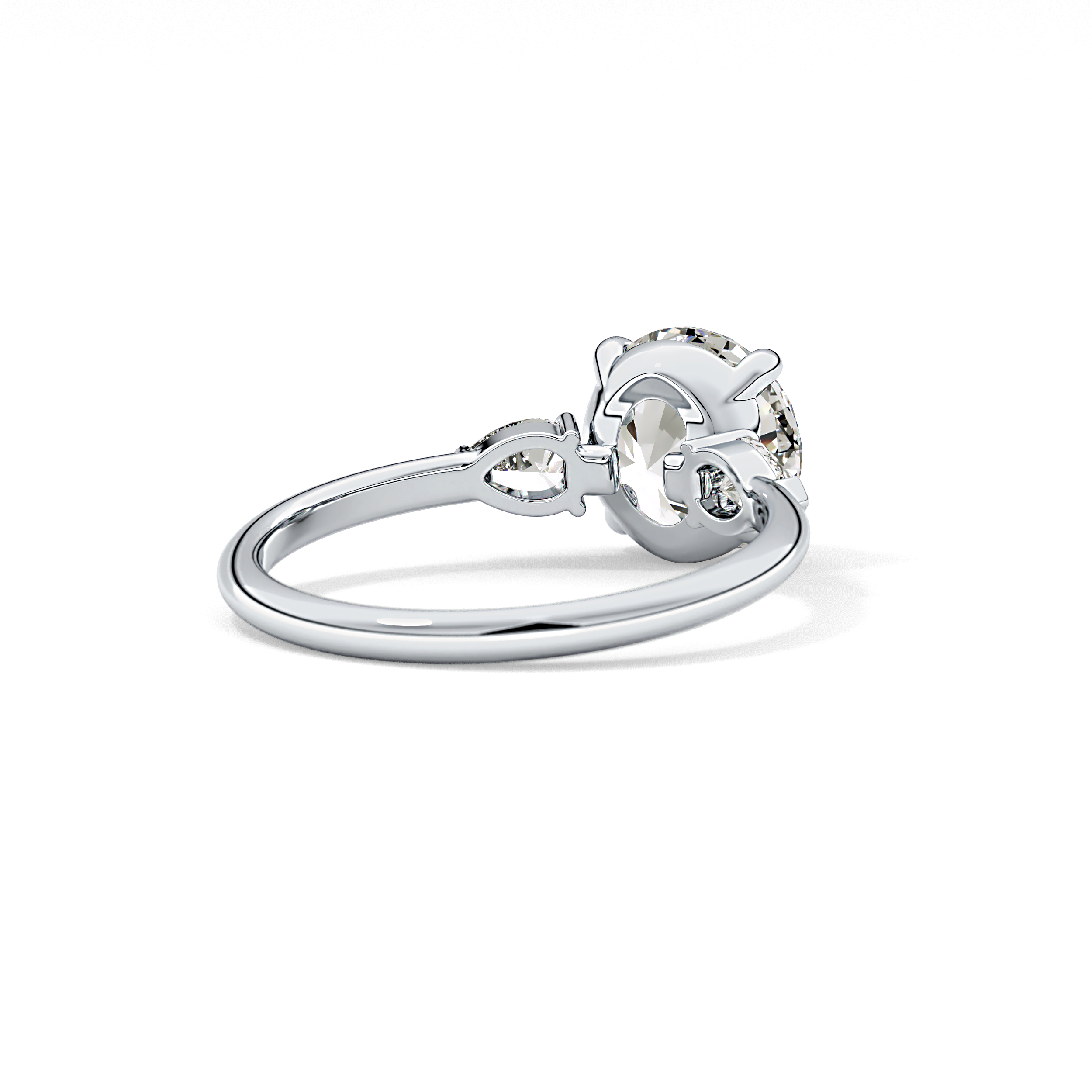 Round Three Stone Lab Grown Diamond Engagement Ring